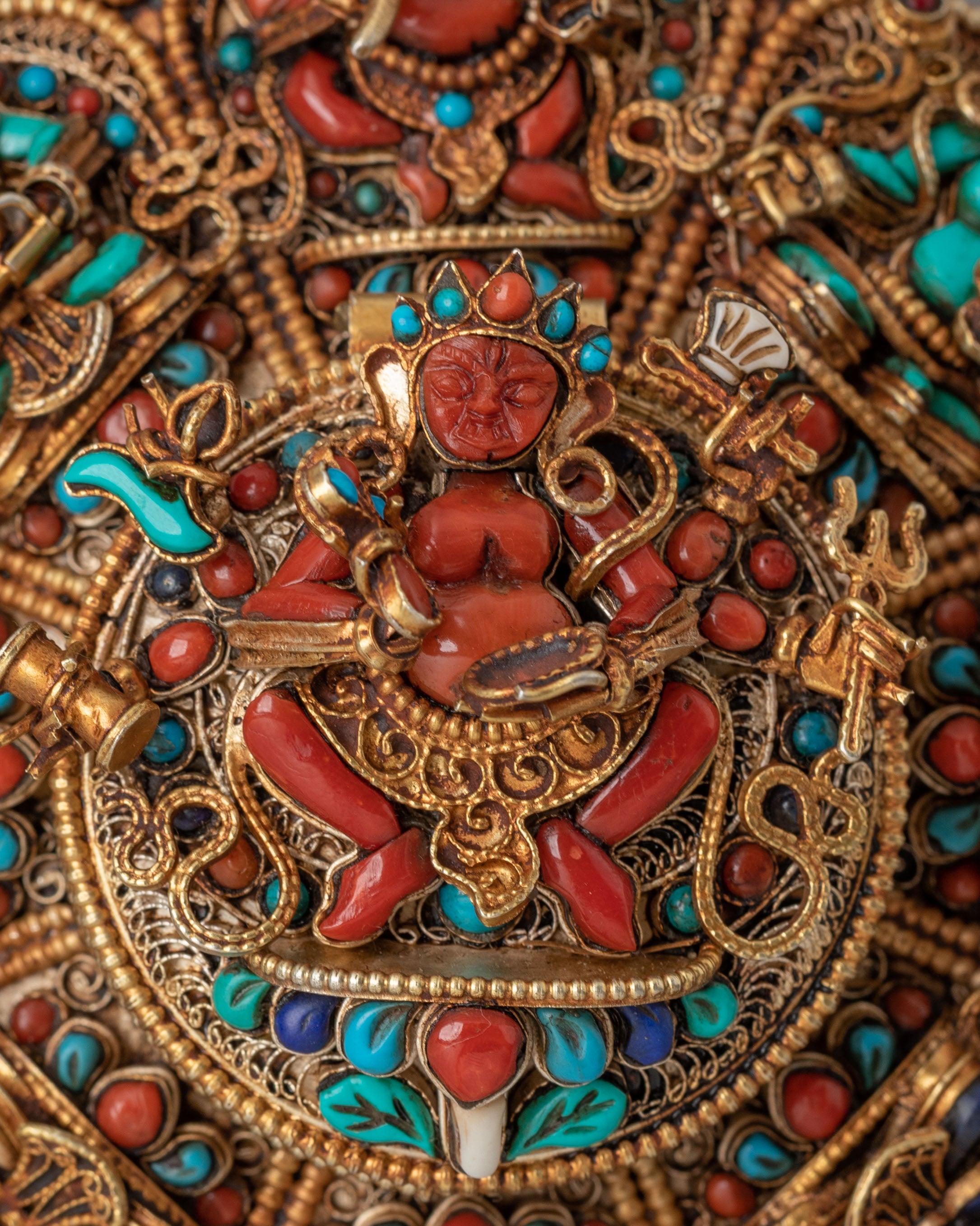 Ghau Box Locket with Deities | Traditional Tibetan Art
