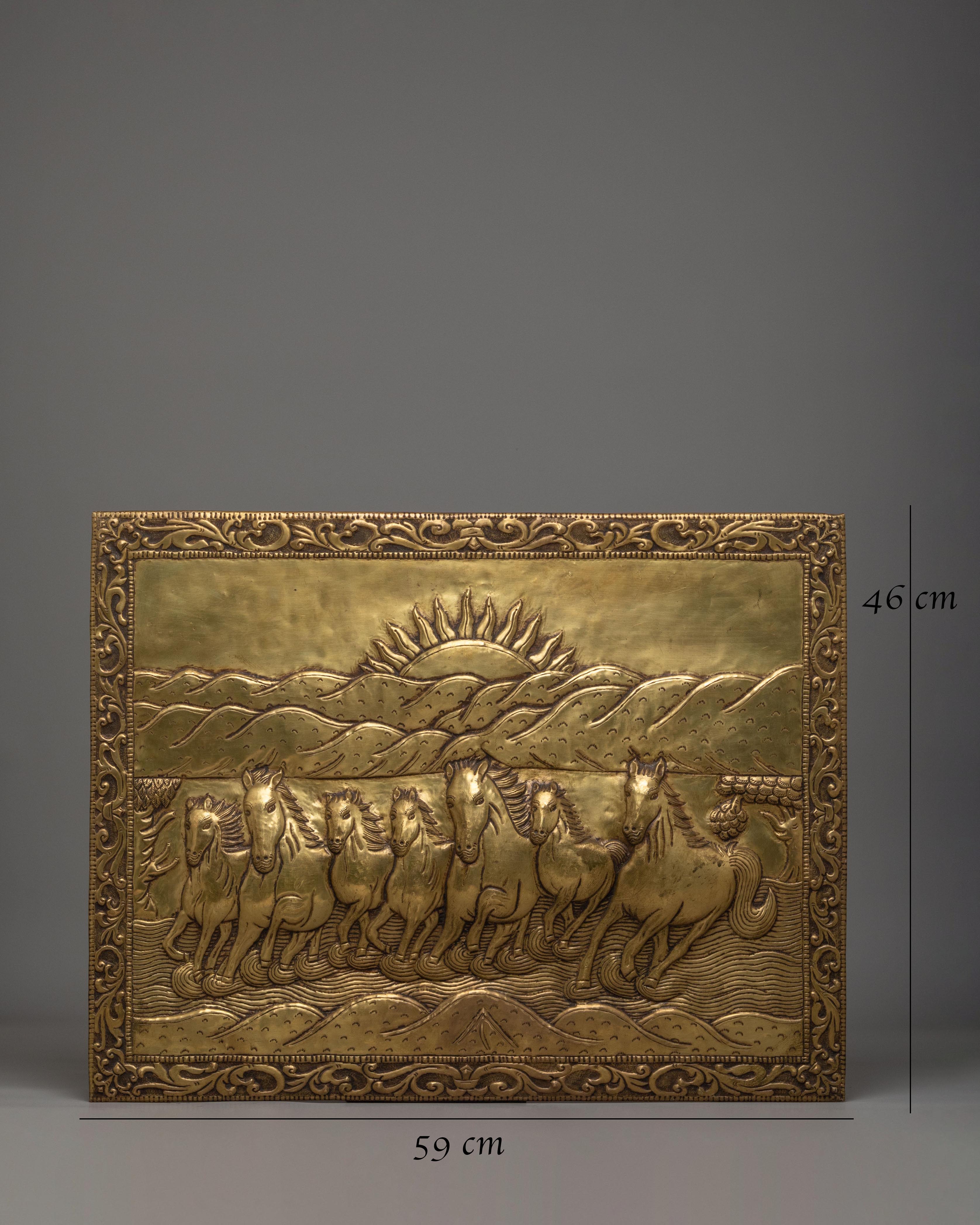 Seven Horse Brass Wall Hanging | Symbol of Wealth and Prosperity