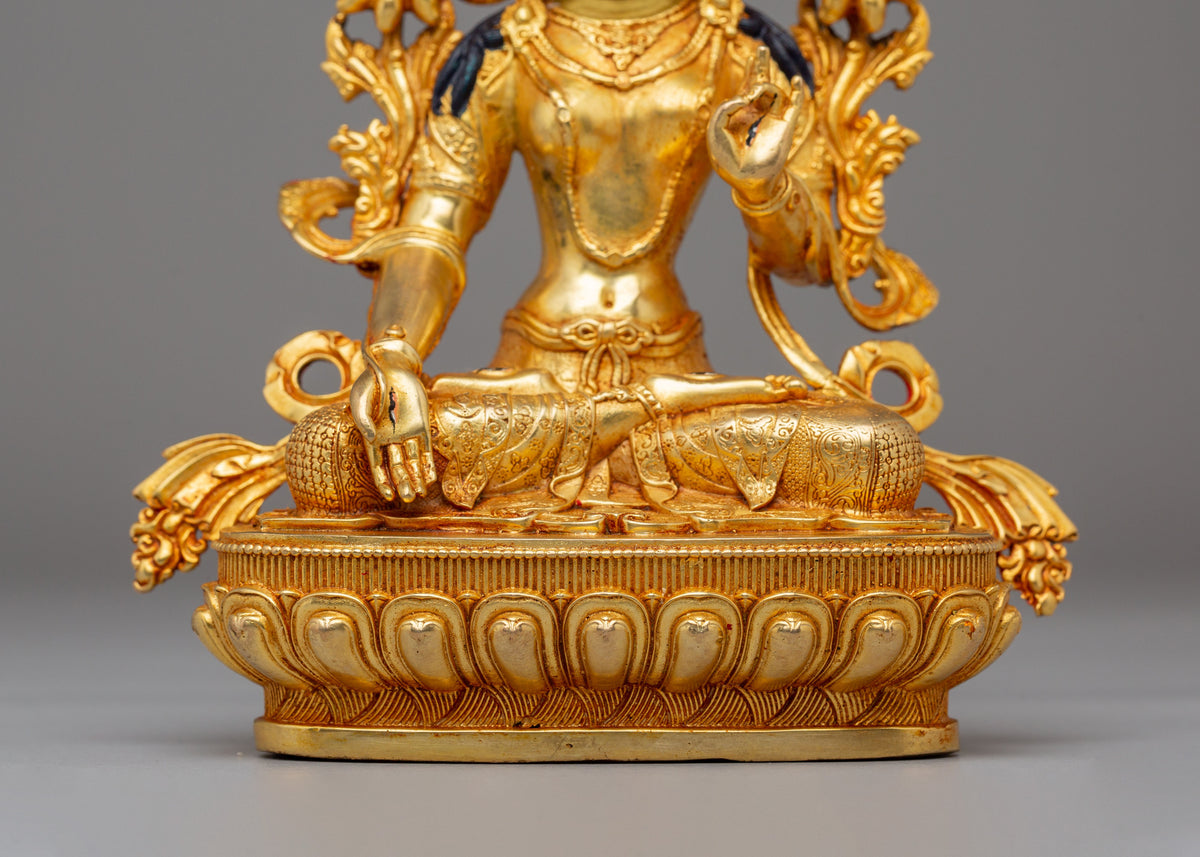 Handcrafted White Tara Buddhist Statue | Symbol of Compassion & Healing