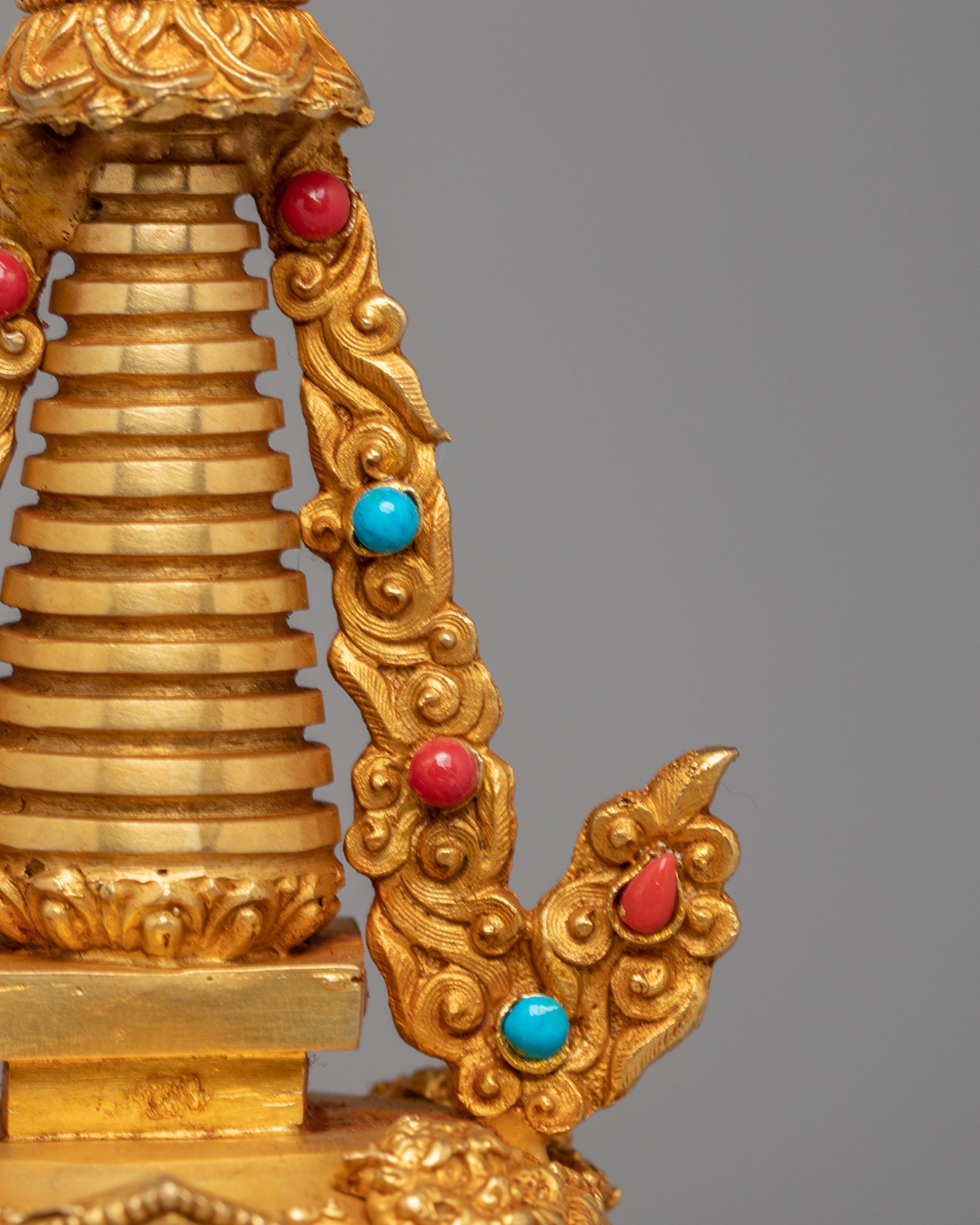 Buddhist Stupa Descent from Heaven | Sacred Sculpture for Meditation