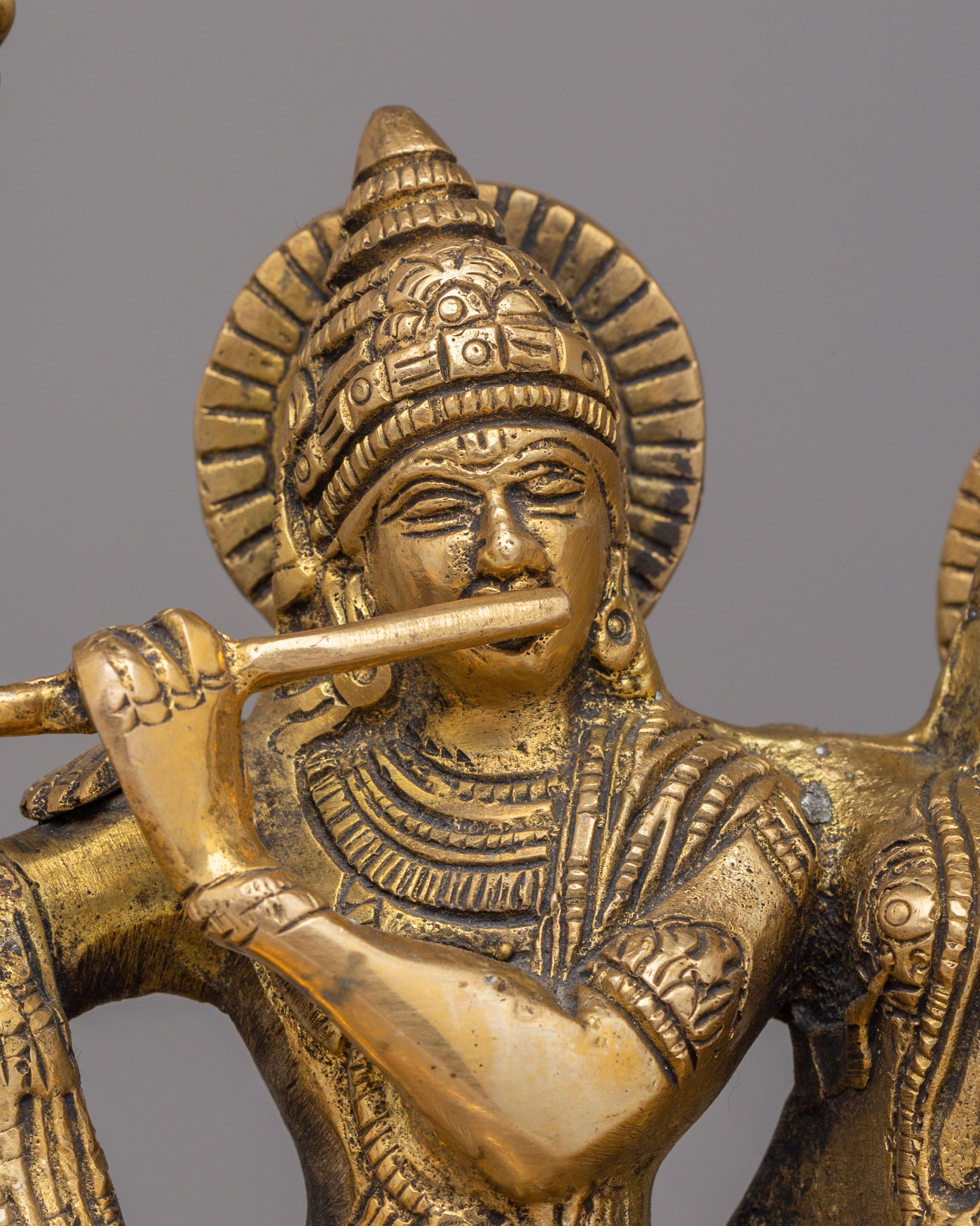 Radha Krishna Jhoola Urli | Decorative Brass Swing Url Bowl
