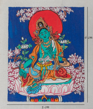 Green Tara Thangka for Locket | Compassionate Green Tara Deity