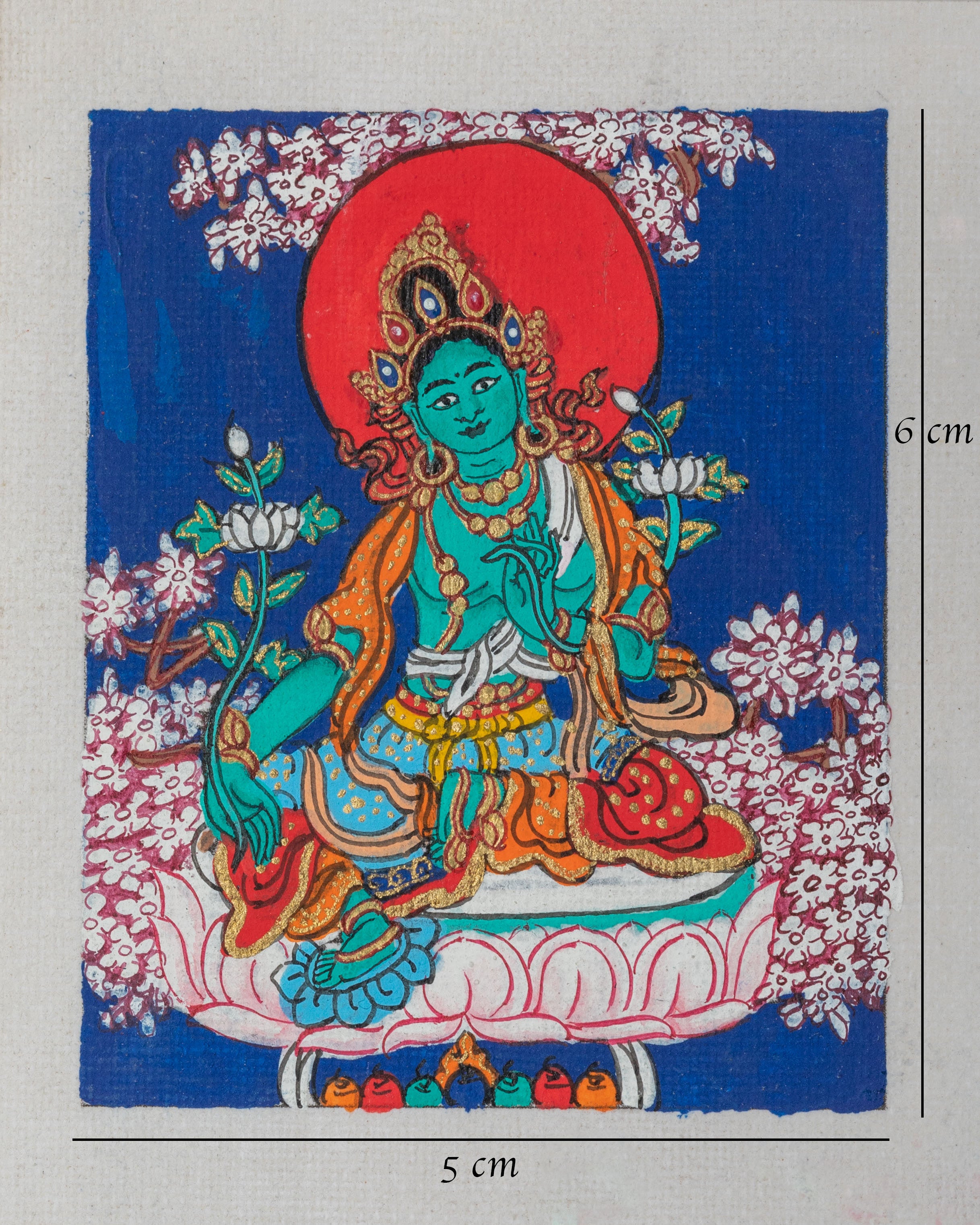 Green Tara Thangka for Locket | Compassionate Green Tara Deity