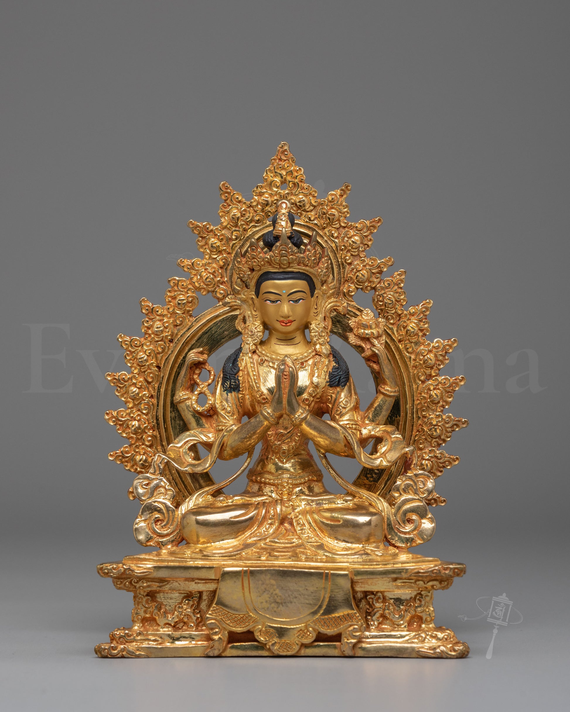 Spiritual Chenrezig on Throne Statue