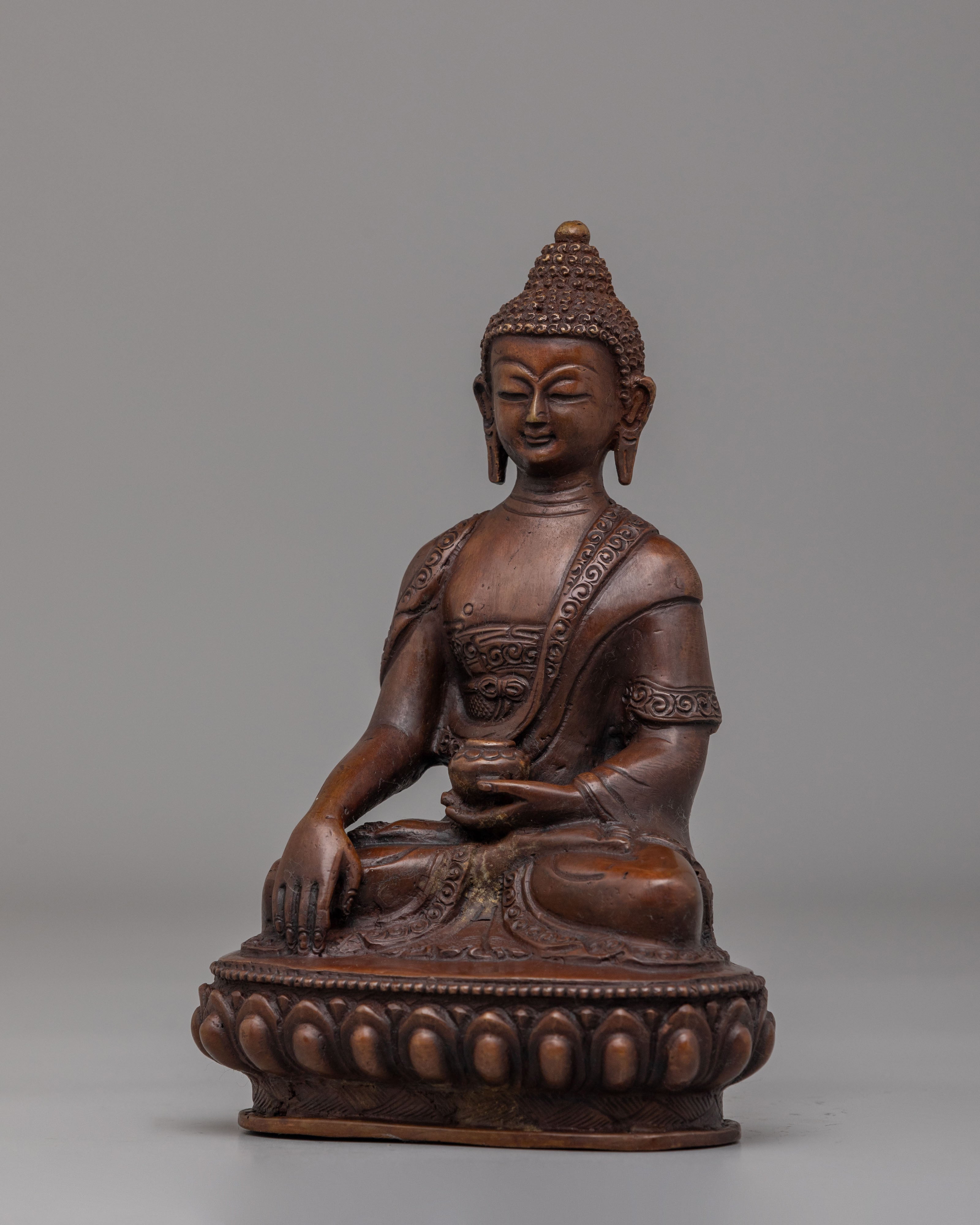 Shakyamuni Buddha Statue for Enlightenment | Oxidized Copper Buddha Figure