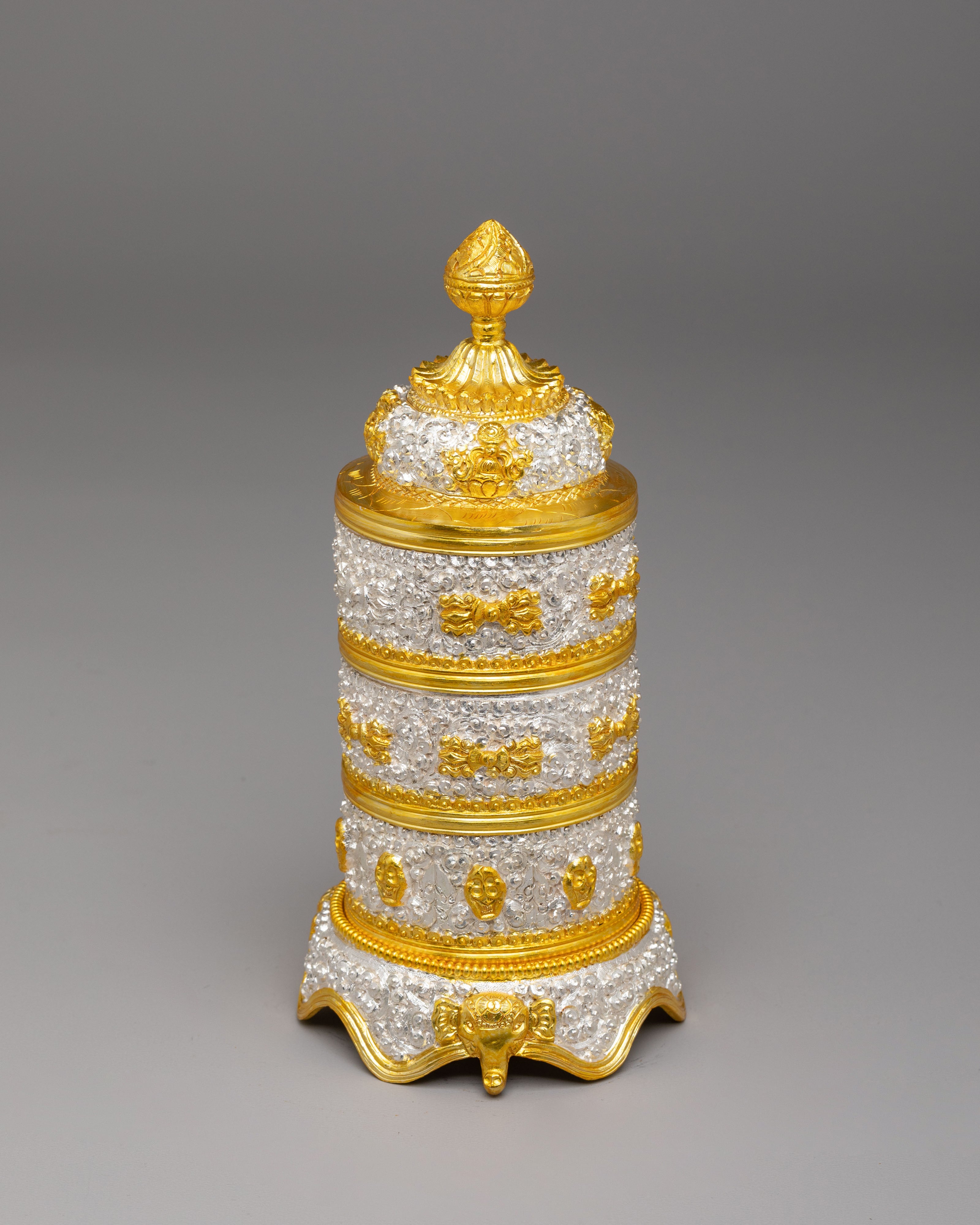 Handmade Offering Rice Pot | Elegant Copper and Electroplated Design