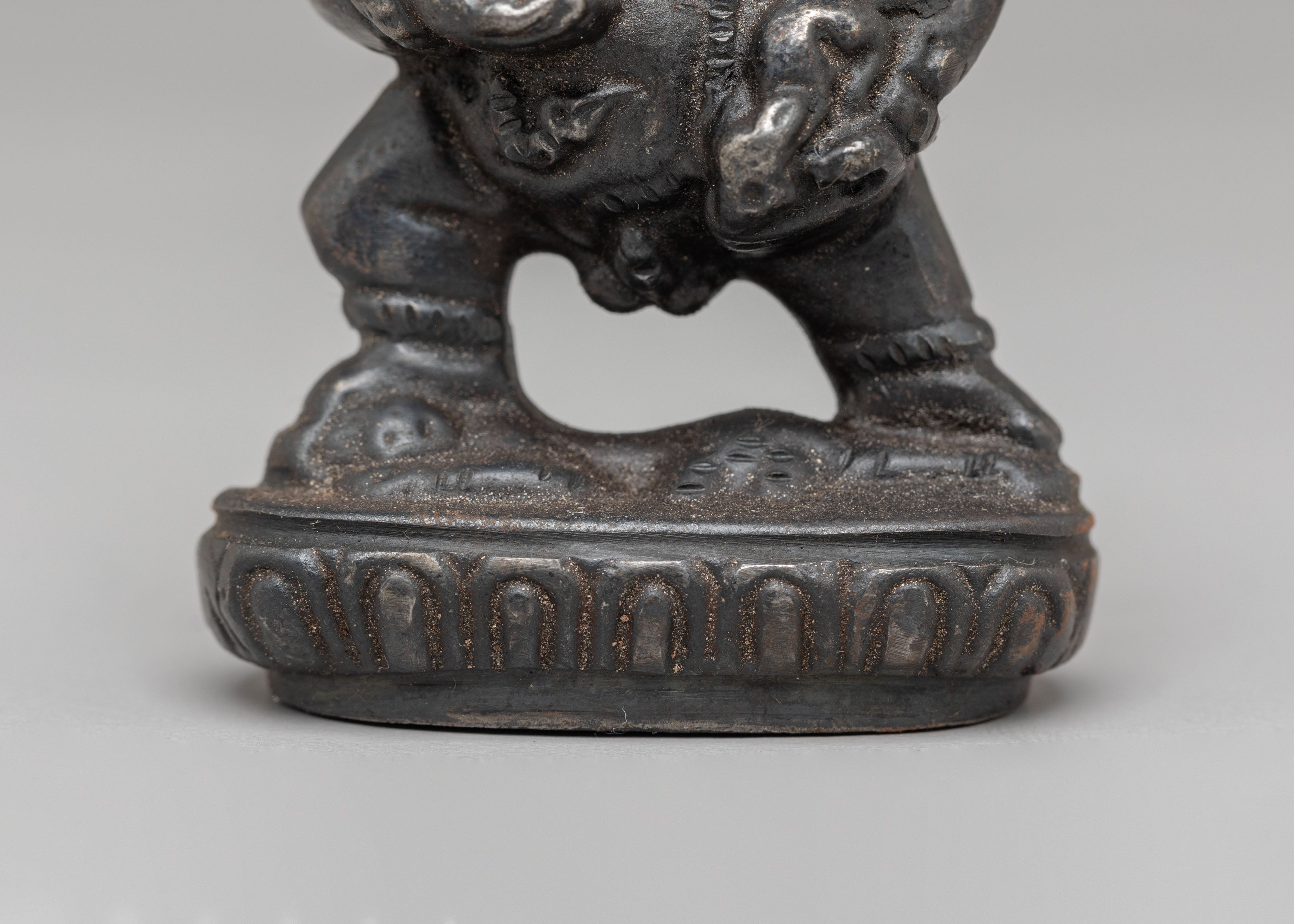 Black Dzambhala Wealth Protector Statue | Tibetan Iron Sculpture