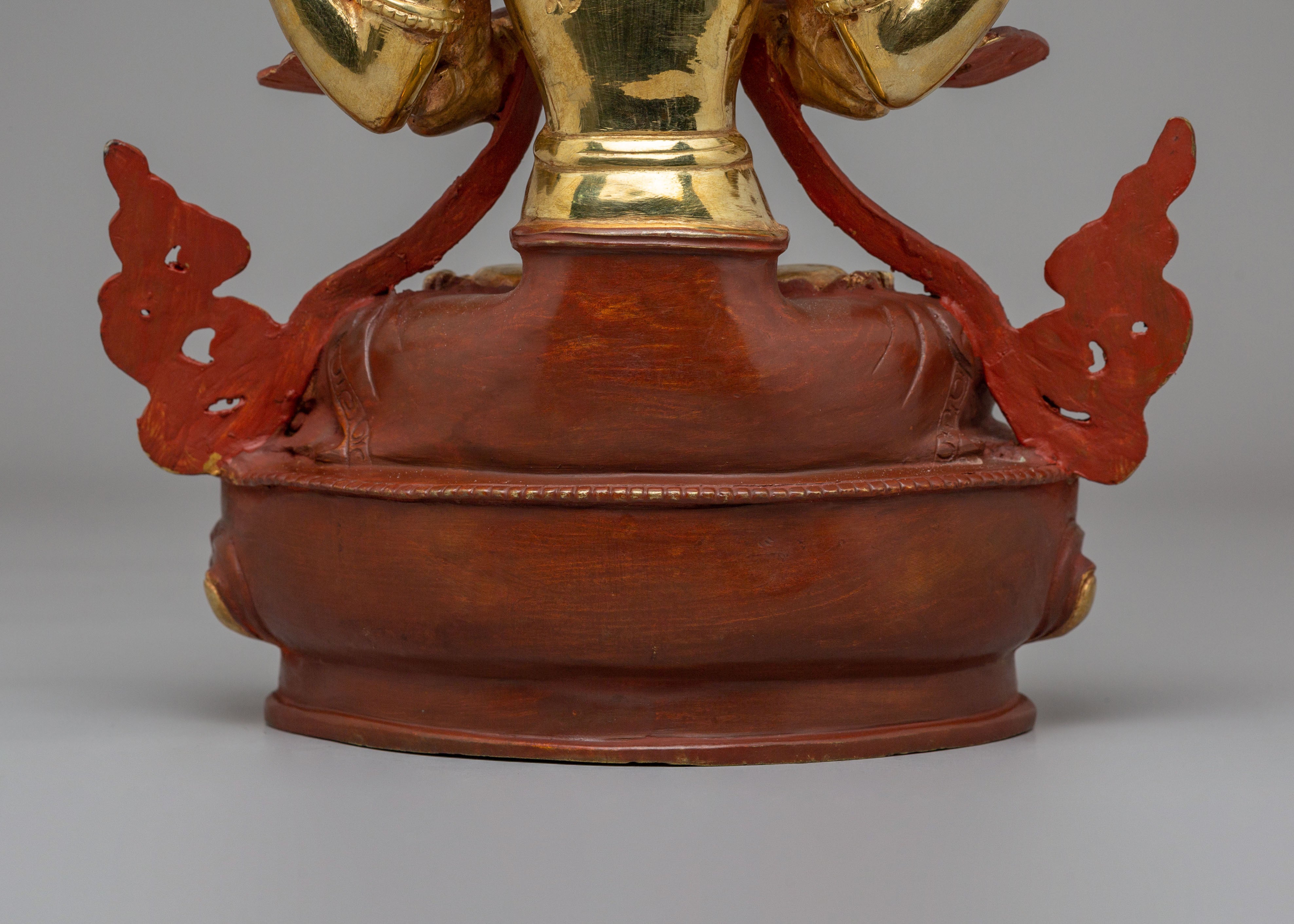 Handmade Four Armed Chenrezig Statue | Tibetan Bodhisattva of Compassion