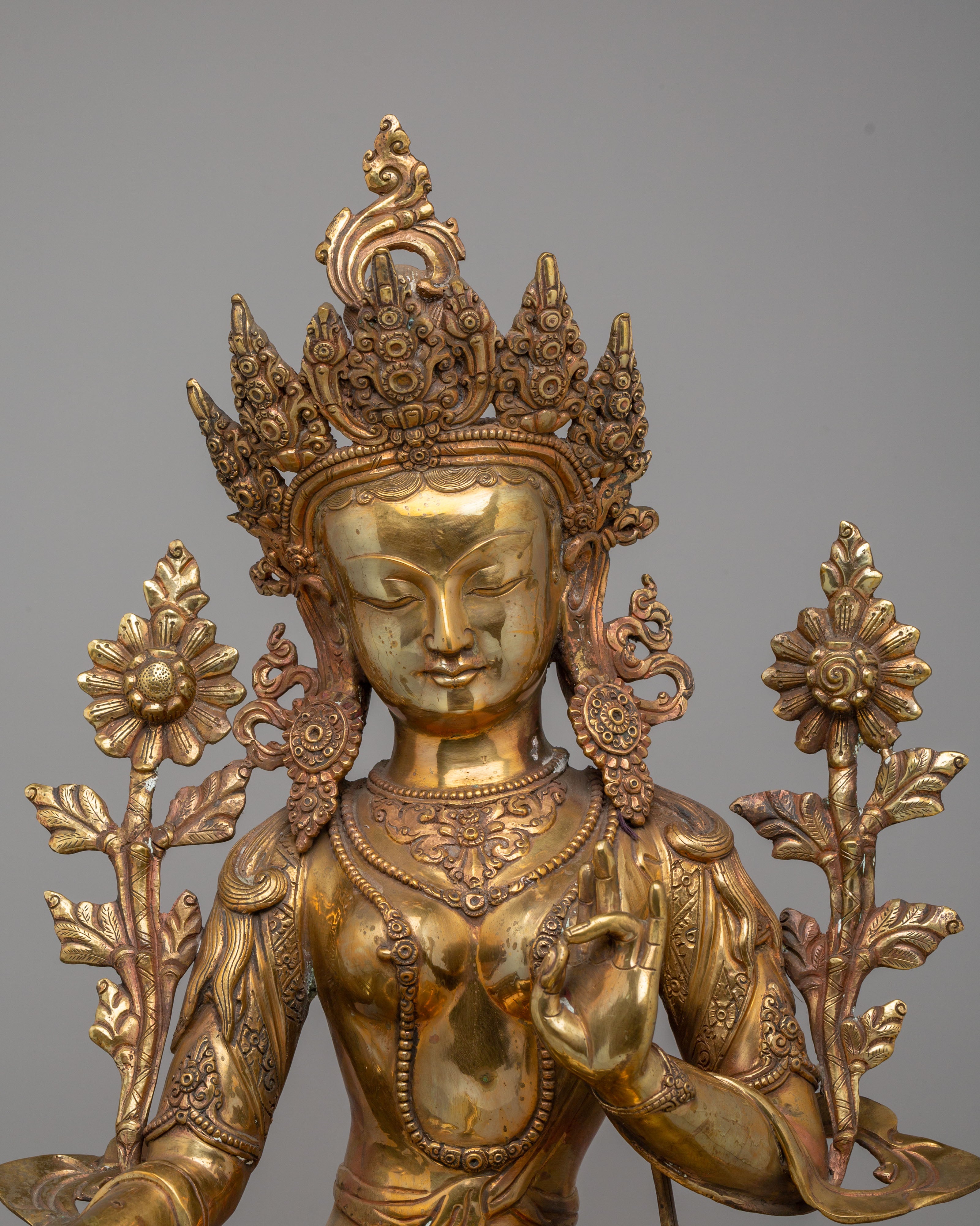 Handcrafted Green Tara Divine Statue | Spiritual Home Decor