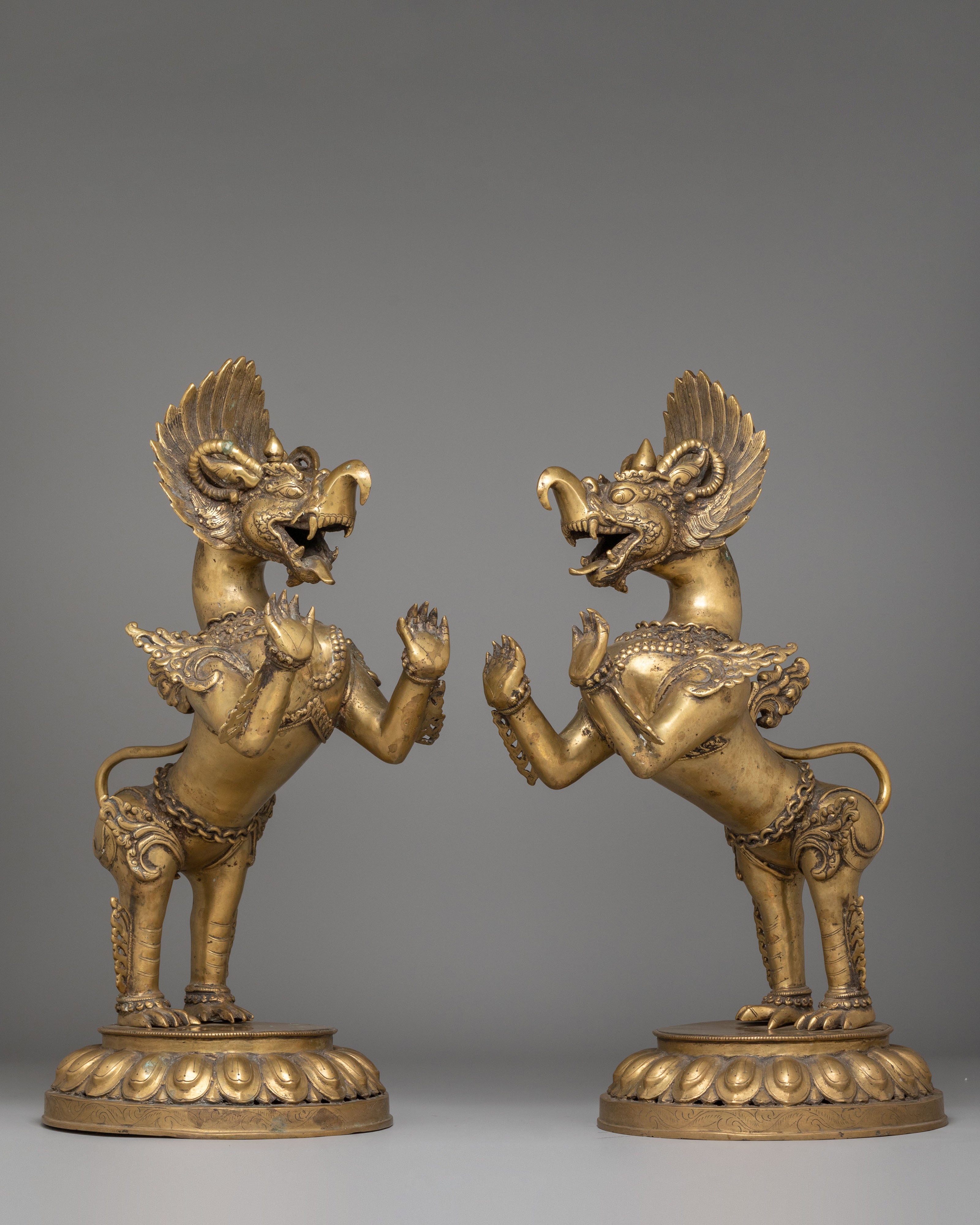 Handmade Lion Set | A Majestic Pair for Decorative and Spiritual Use