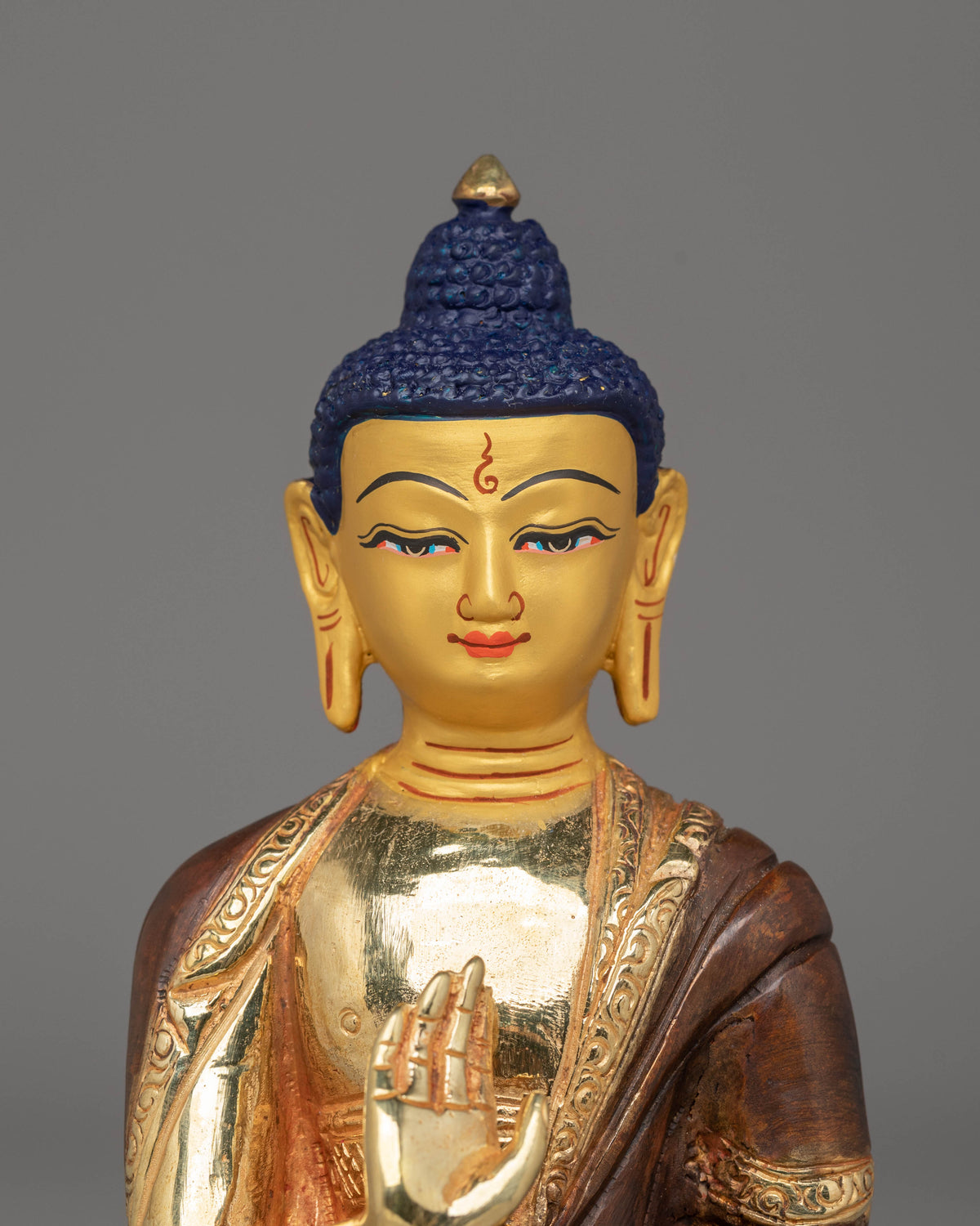 Handmade Amogasiddhi Buddha Statue | Traditional Tibetan Deity Sculpture