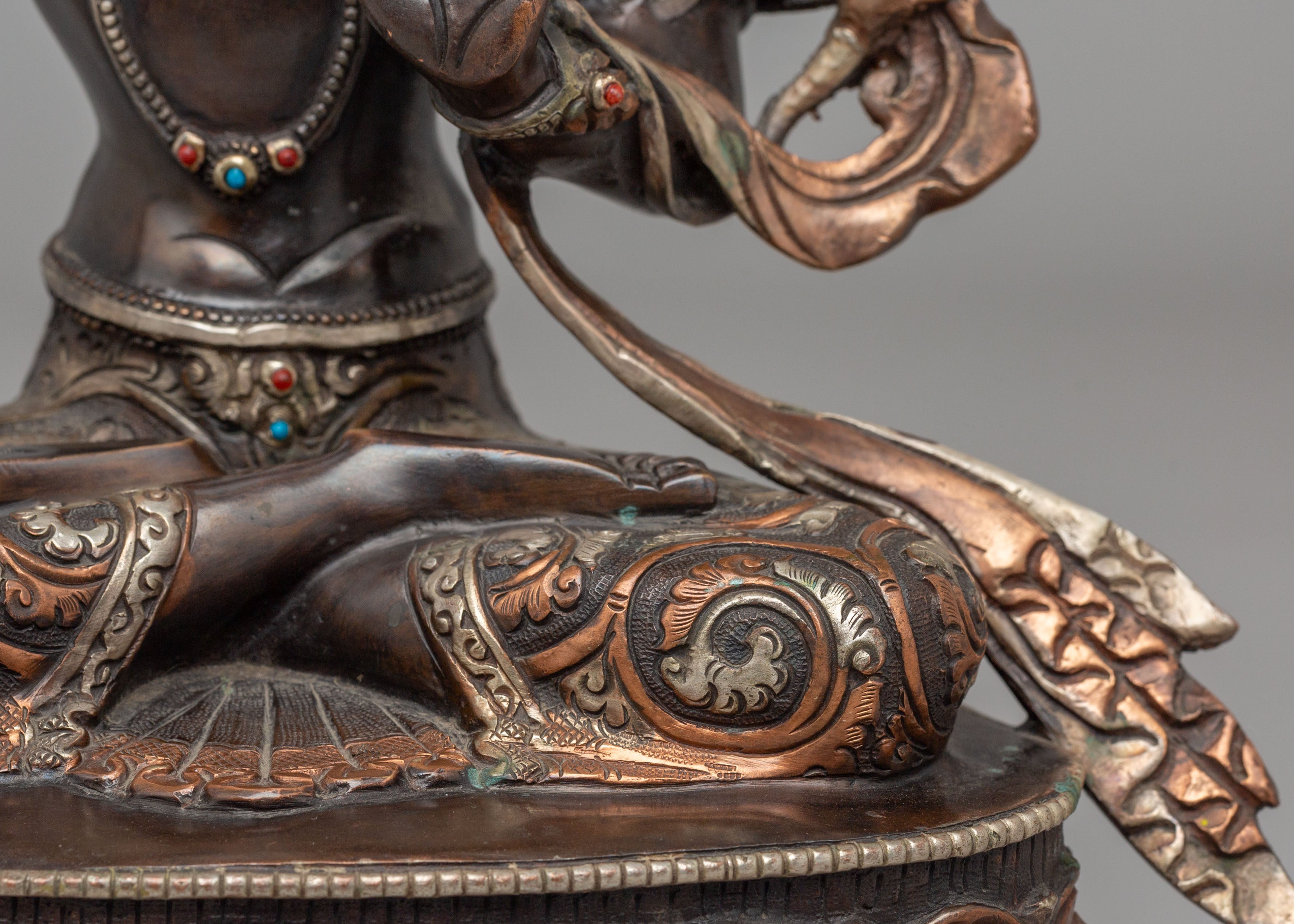 Tibetan Manjushri Wisdom Deity Statue | Sacred Sculpture for Meditation and Decor