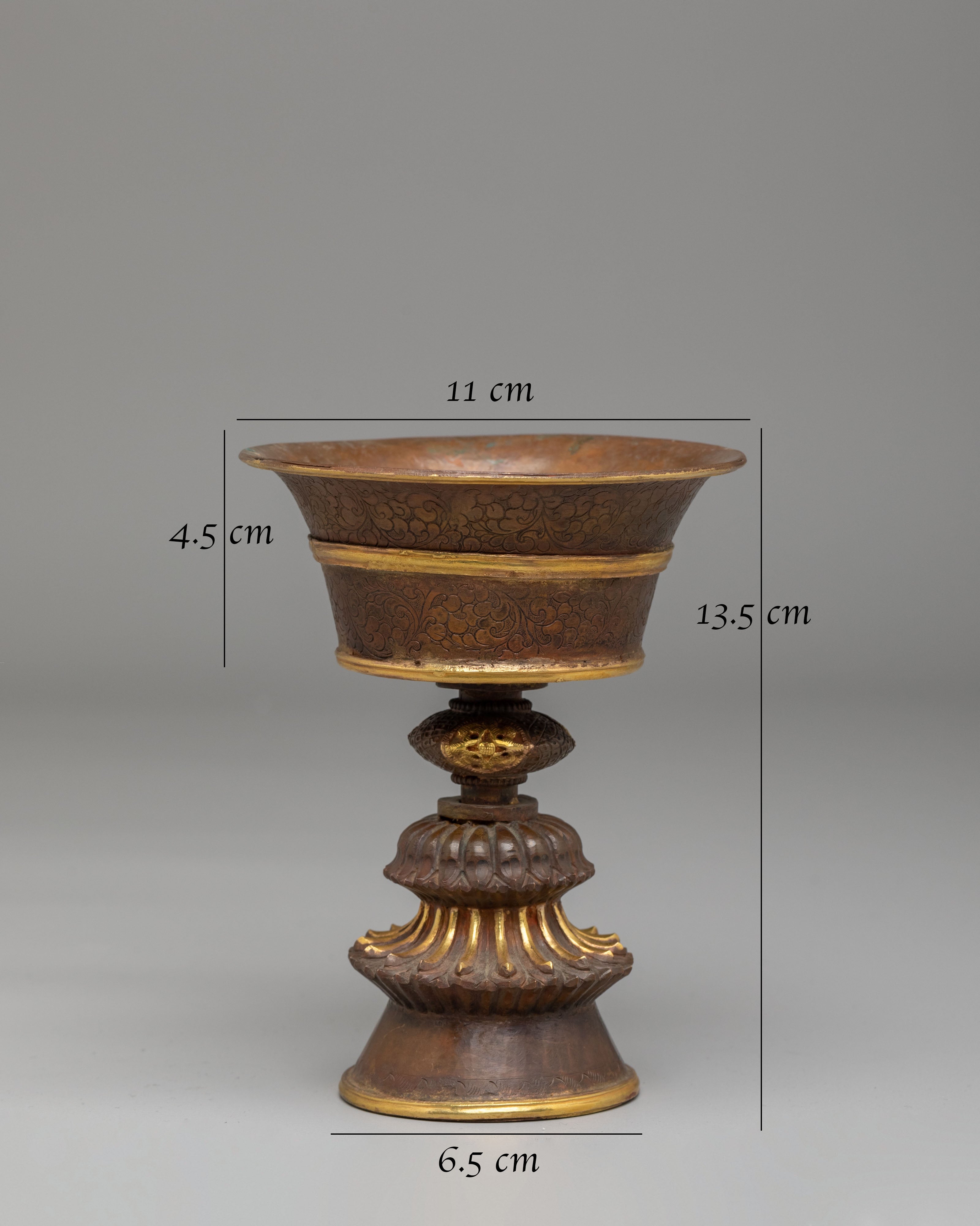 Himalayan Altar Butter Lamp | Sacred Copper Ritual Lamp