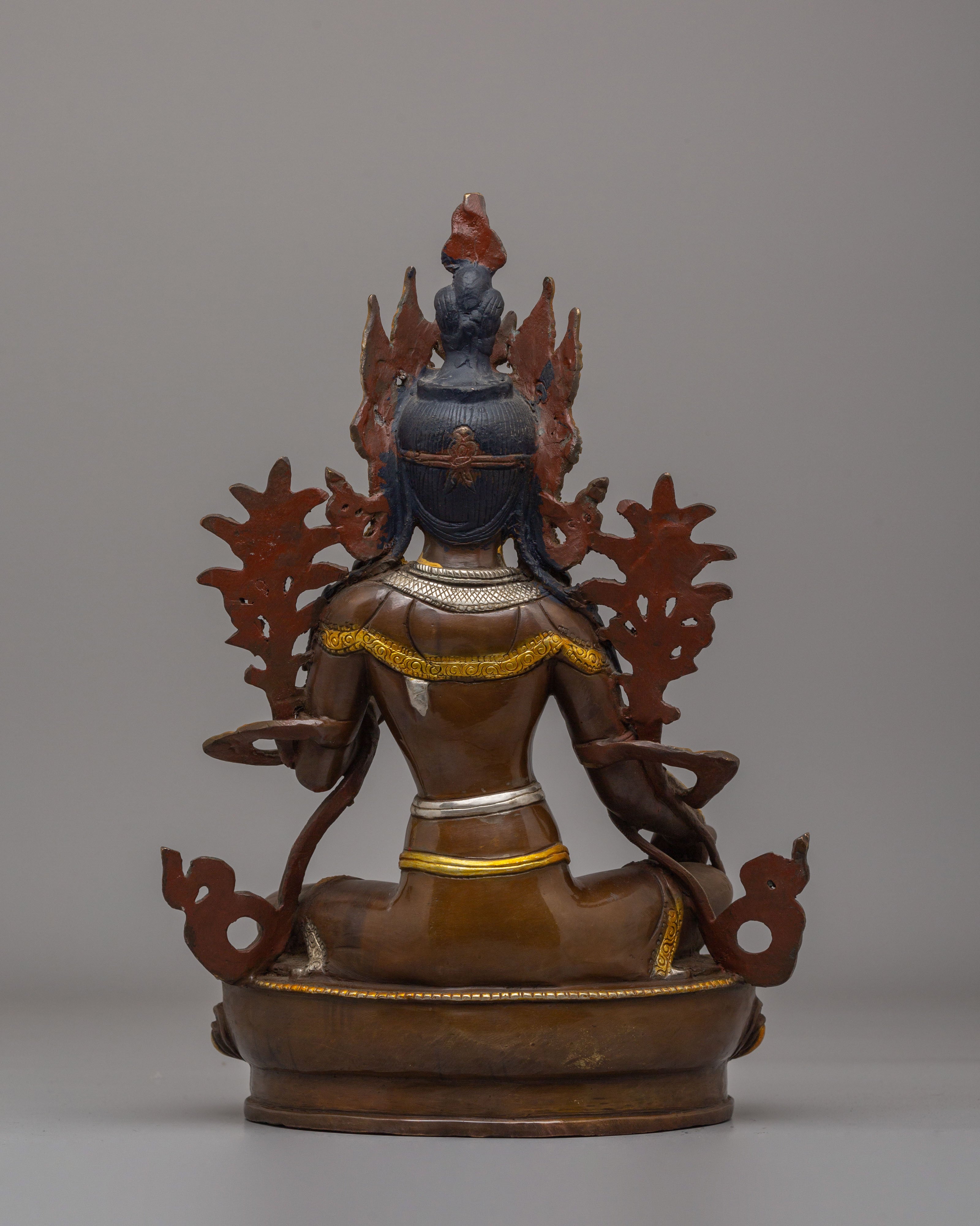 Tibetan Goddess Green Tara Statue | Handmade Artwork of Compassion