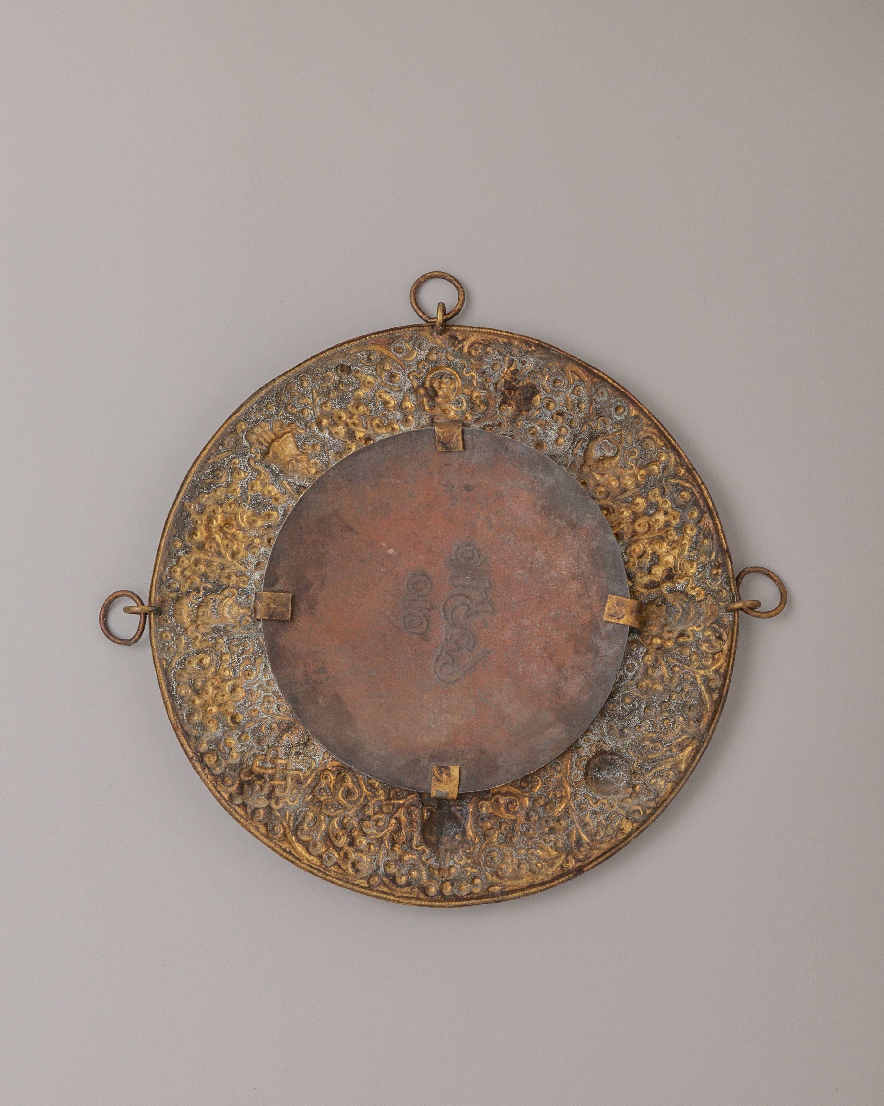 Handcrafted Mantra Wall Hanging | Brass Iron Buddhist Wall Decor