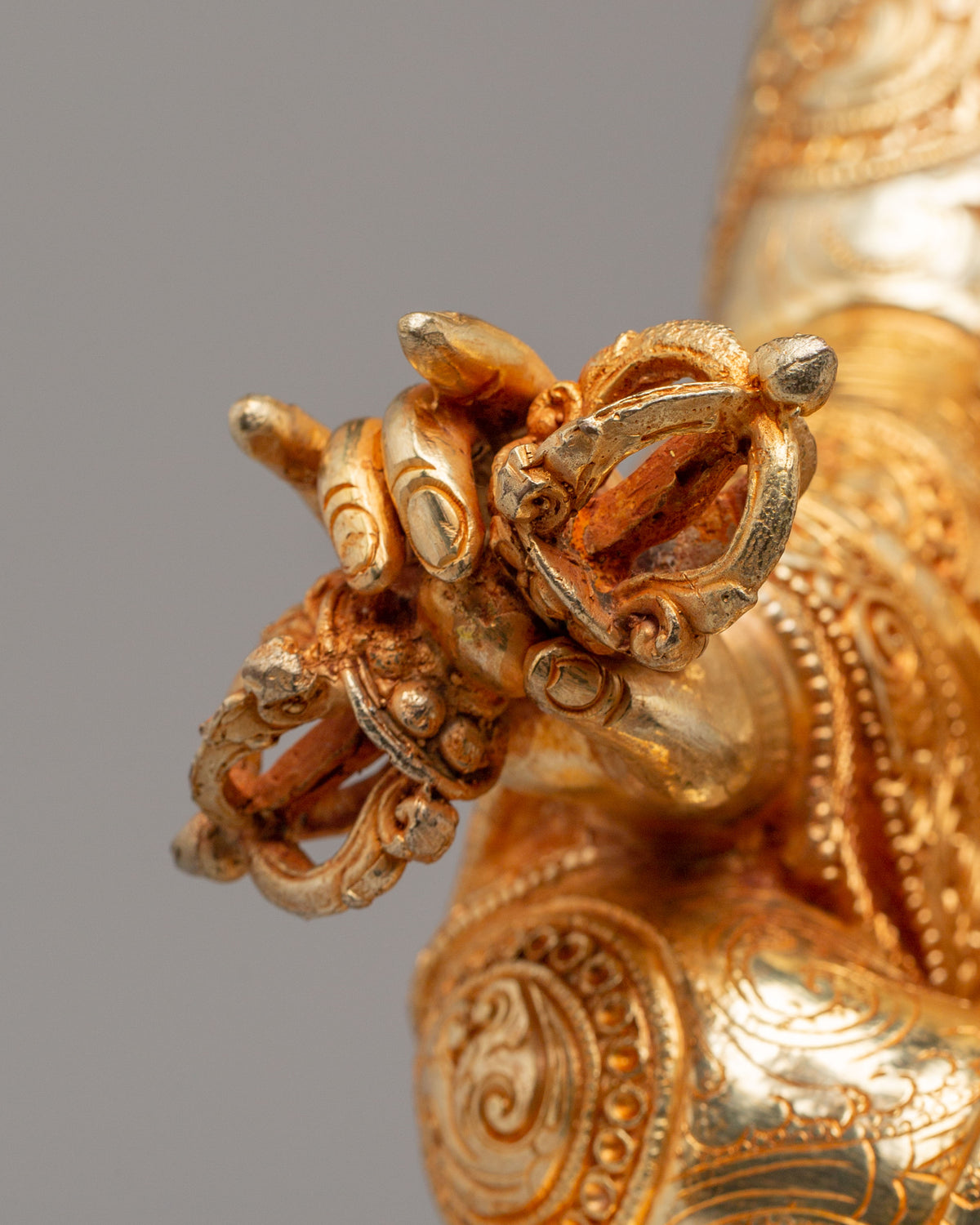 Traditional Guru Rinpoche Sculpture | Handmade Tibetan Deity Statue