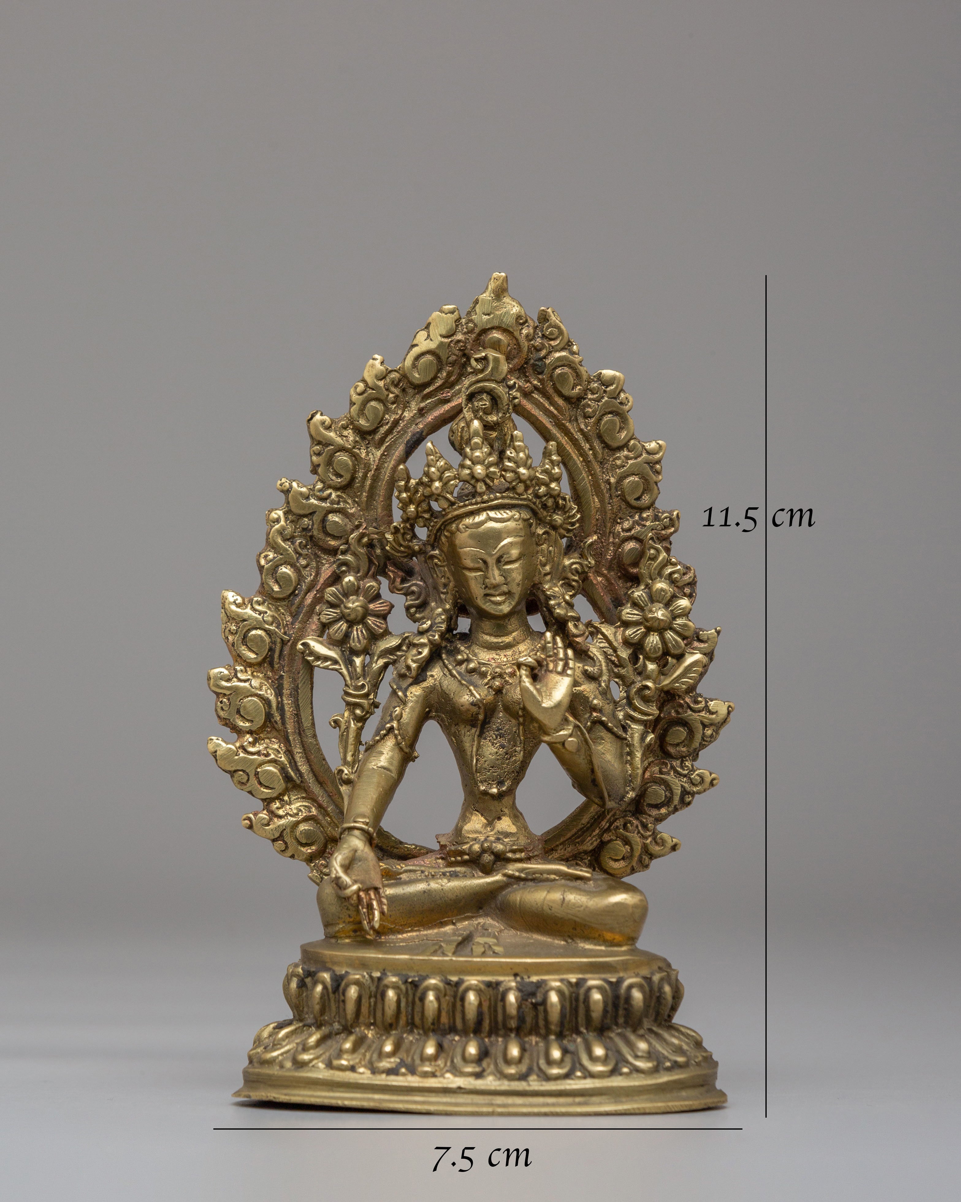 White Tara Deity Statue | Brass Buddhist Altar Decor
