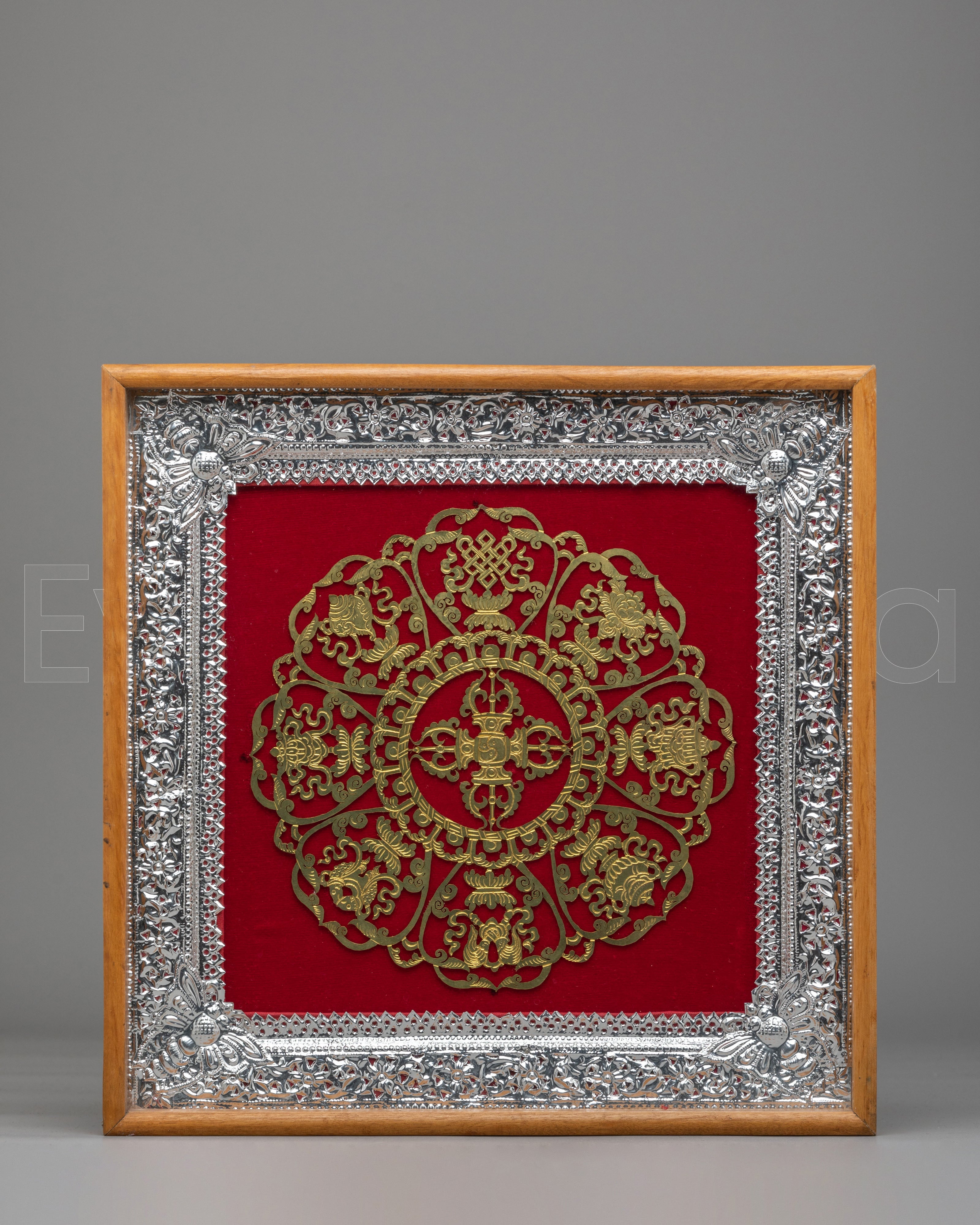 Framed Auspicious Symbol Wall Hanging 