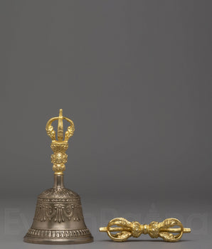 Handmade Buddhist Bell and Vajra Set