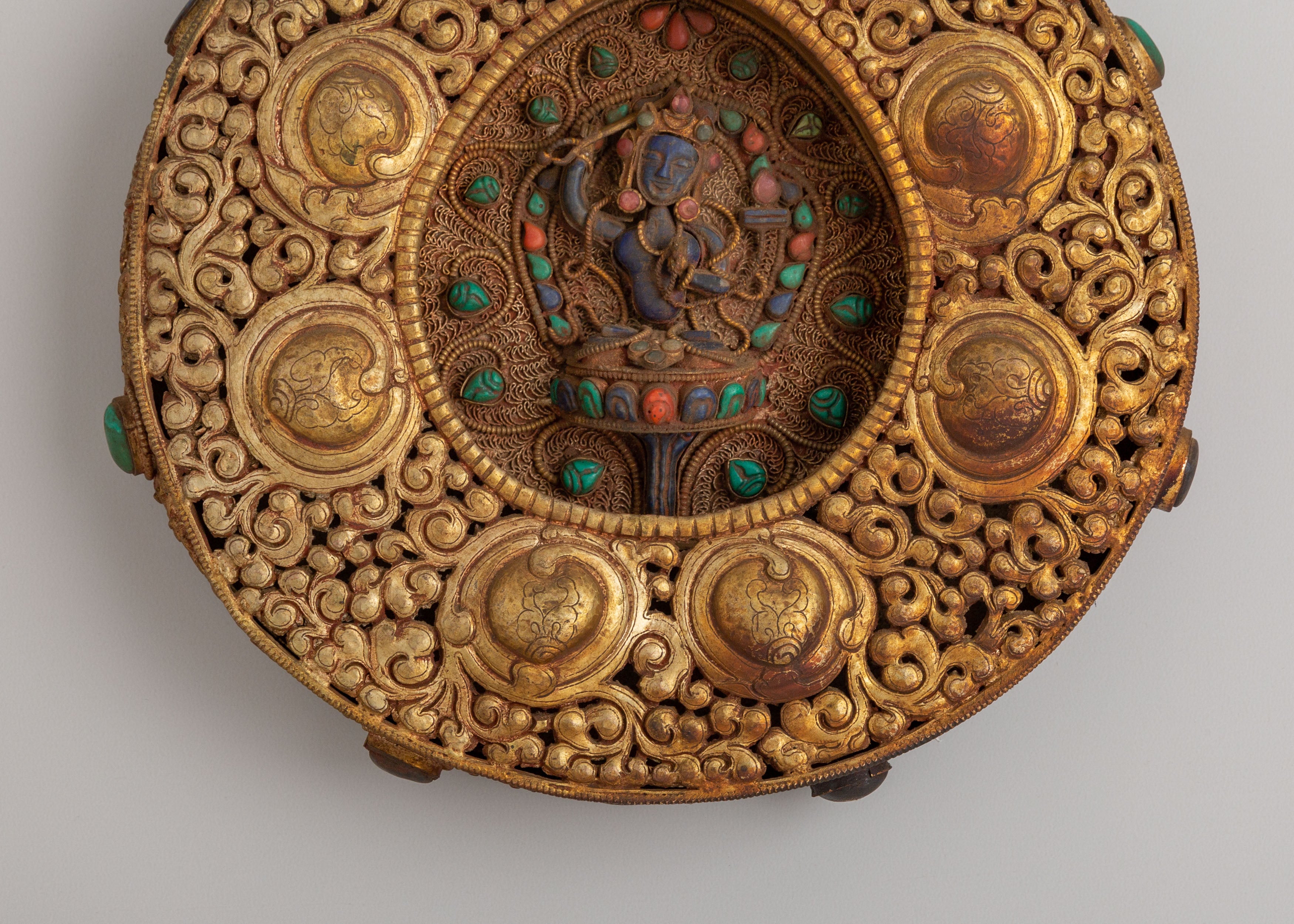 Buddhist Deity Manjushri Wall Hanging | Lapis Lazuli Buddhist Artwork
