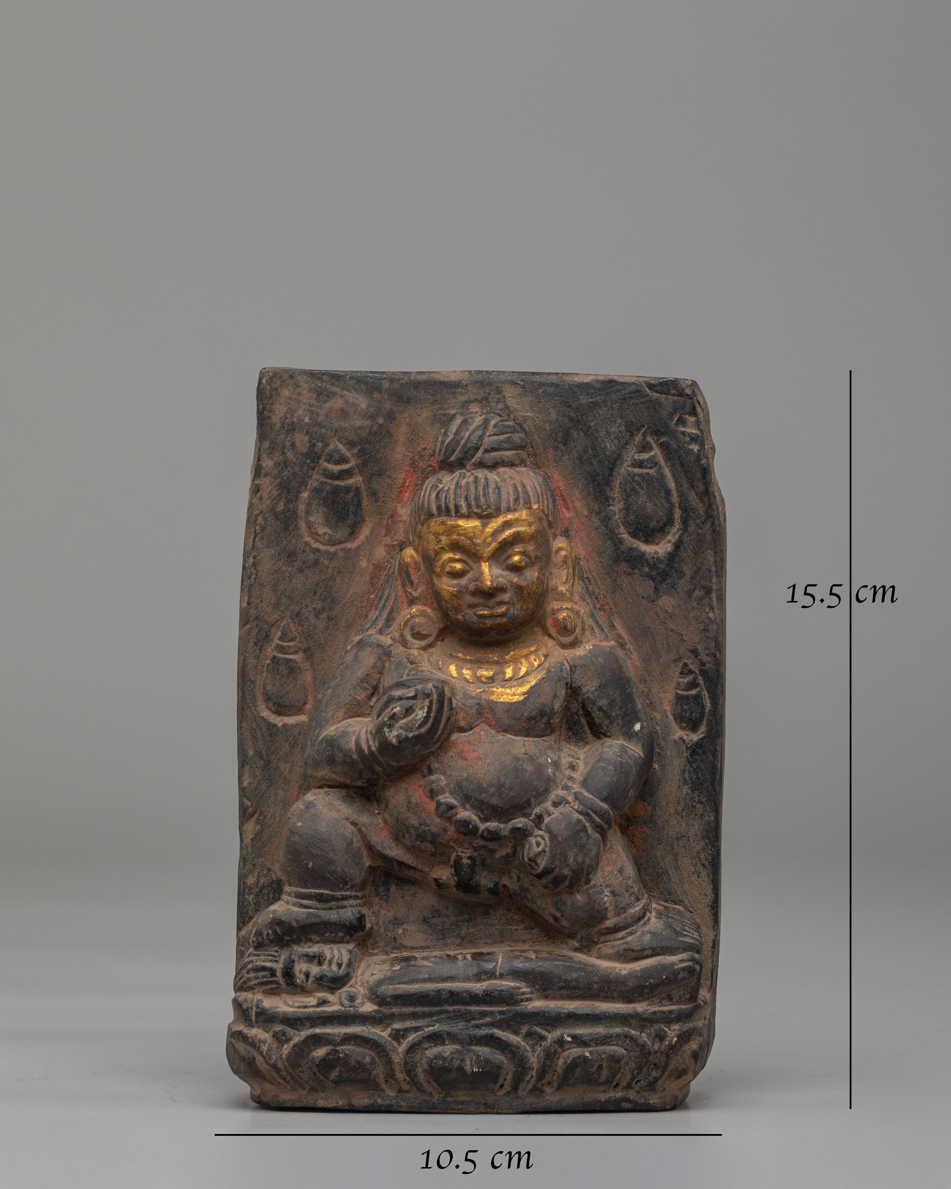 Vajrayana Black Dzambhala Altar Statue | Altar Decor for Prosperity