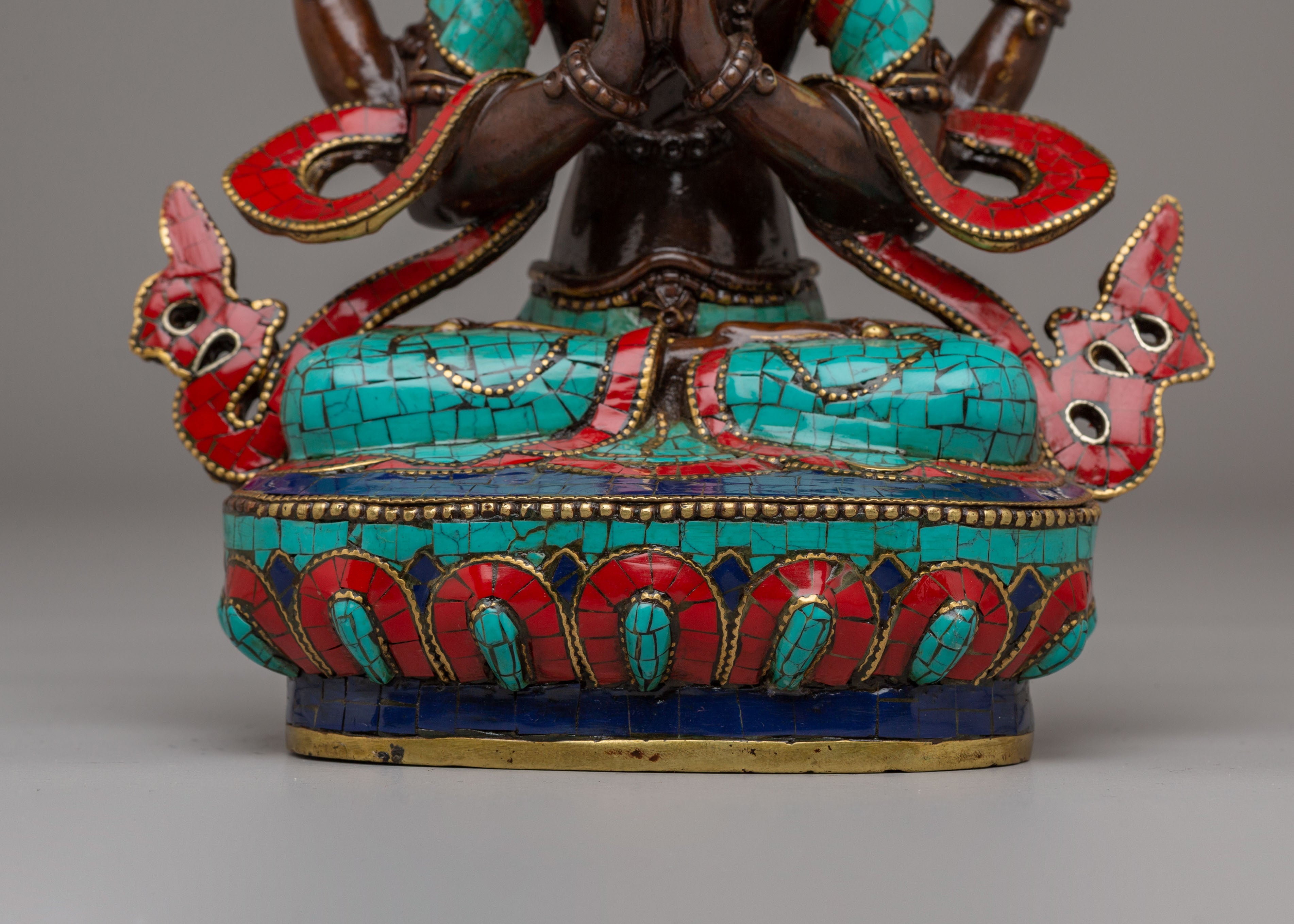 Handcrafted Chenrezig Deity Statue | Tibetan Avalokiteshvara Bodhisattva Sculpture
