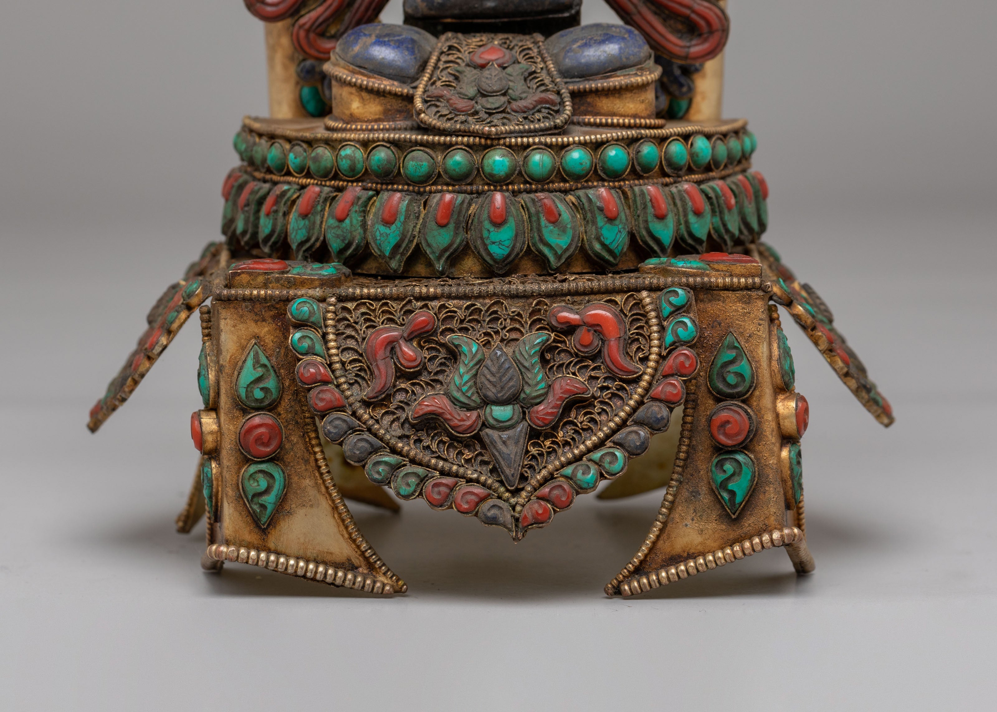 Handmade Manjushri on Throne Statue | The Bodhisattva of Wisdom