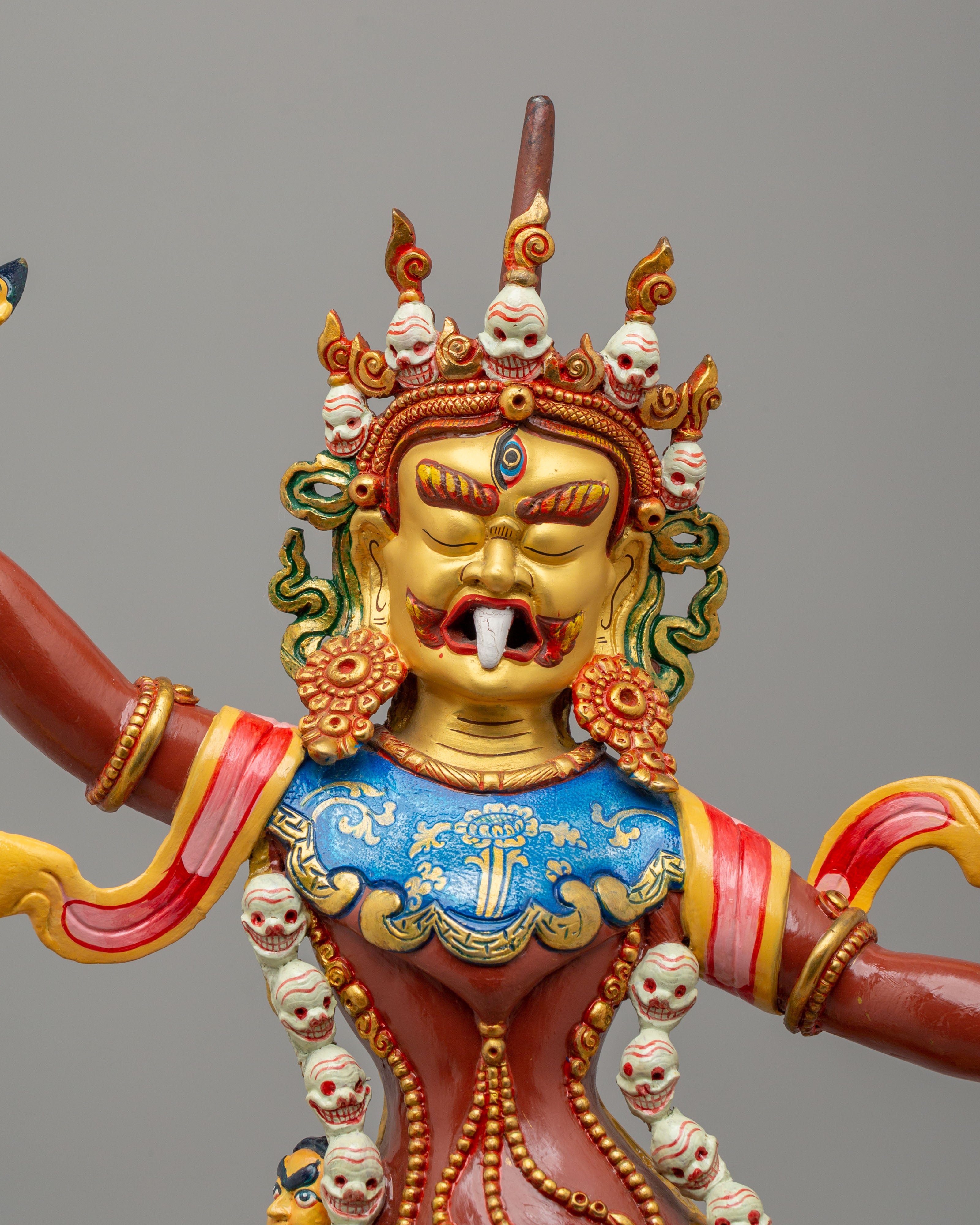 Handcrafted Ekajati Sculpture | 24K Gold Plated Wrathful Protector Statue