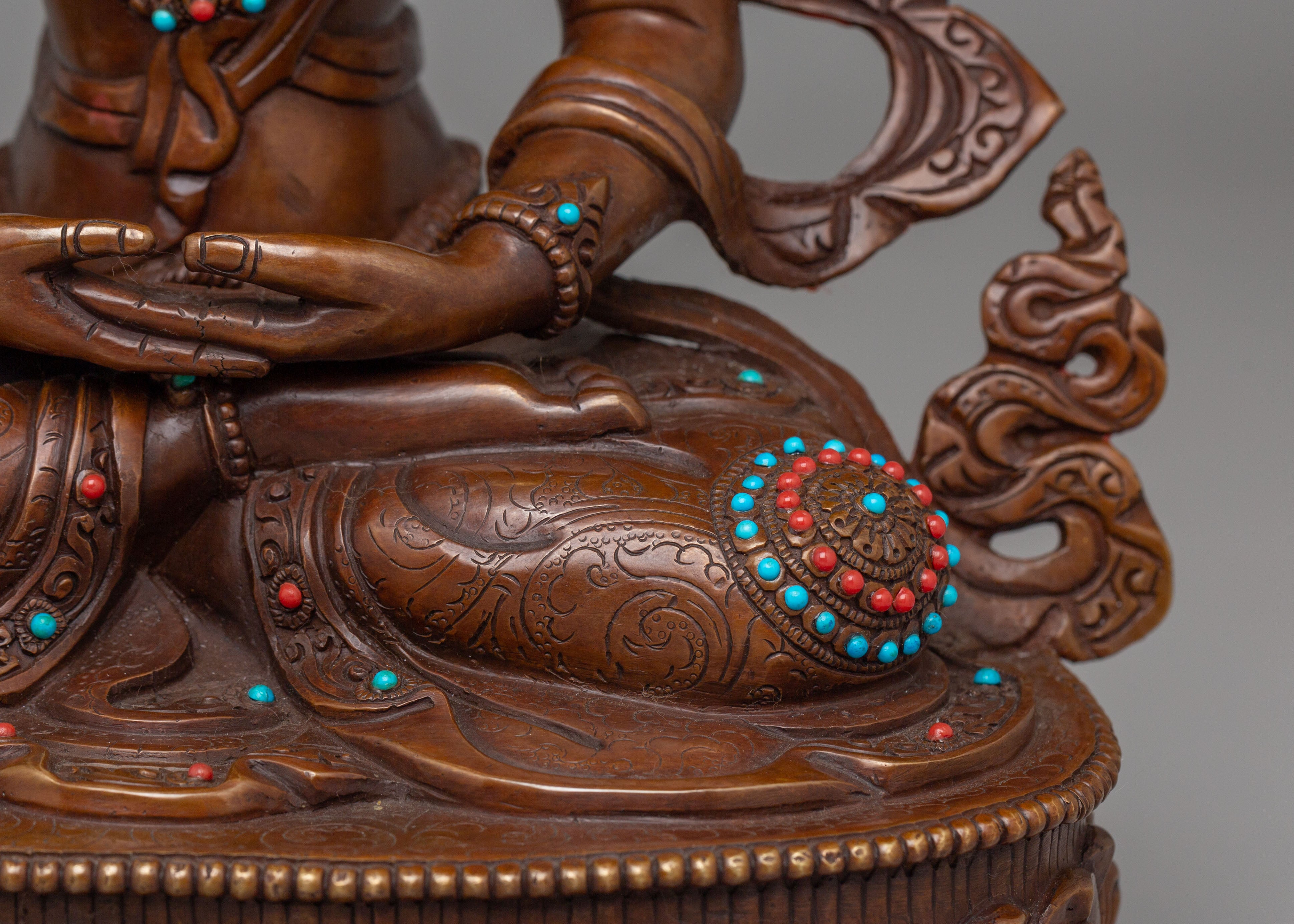 Sacred Amitayus Deity Statue | Handmade Tibetan Artwork for Spiritual Blessings
