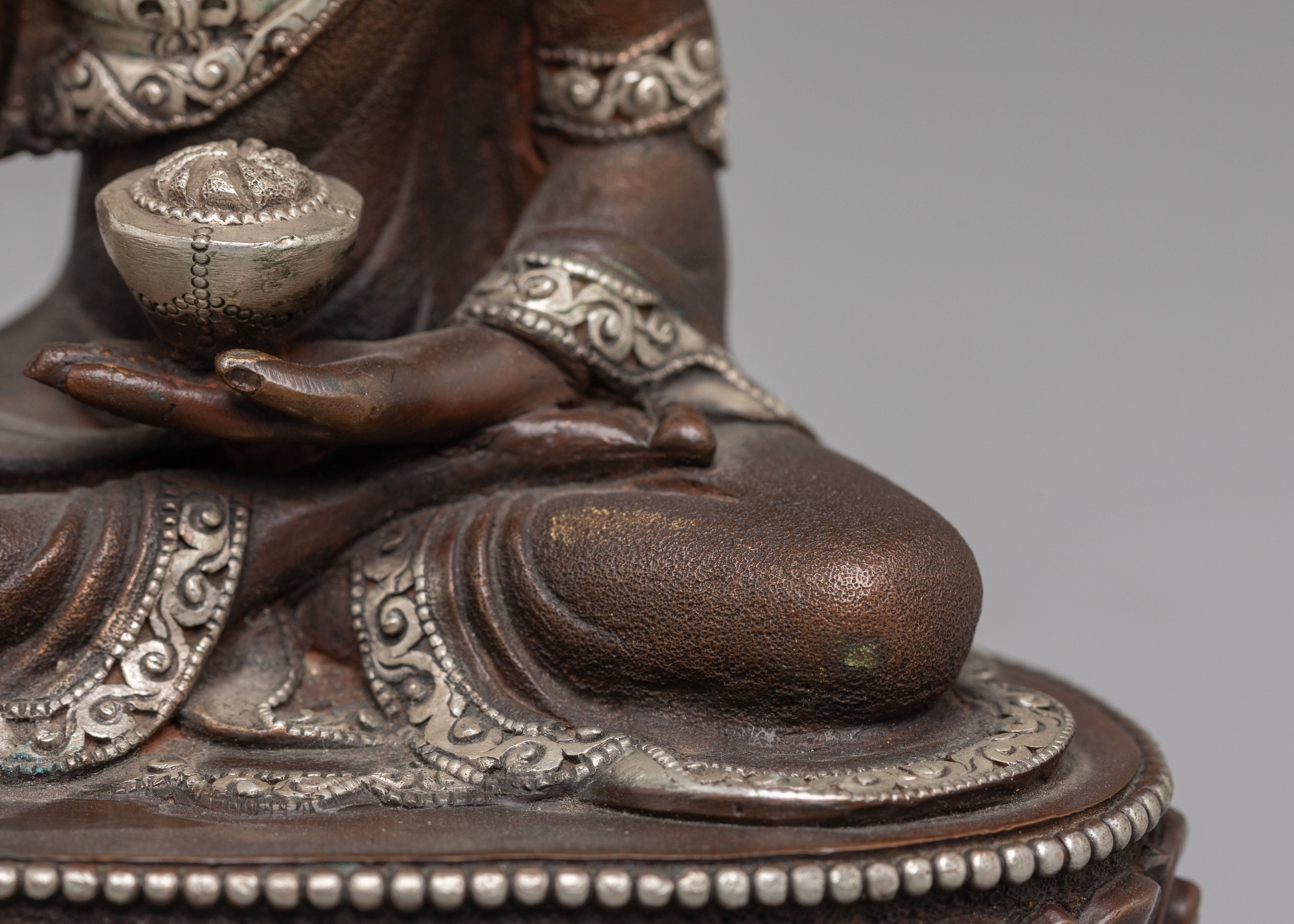 Handcrafted Tibetan Medicine Buddha Sculpture | Copper Buddhist Statue