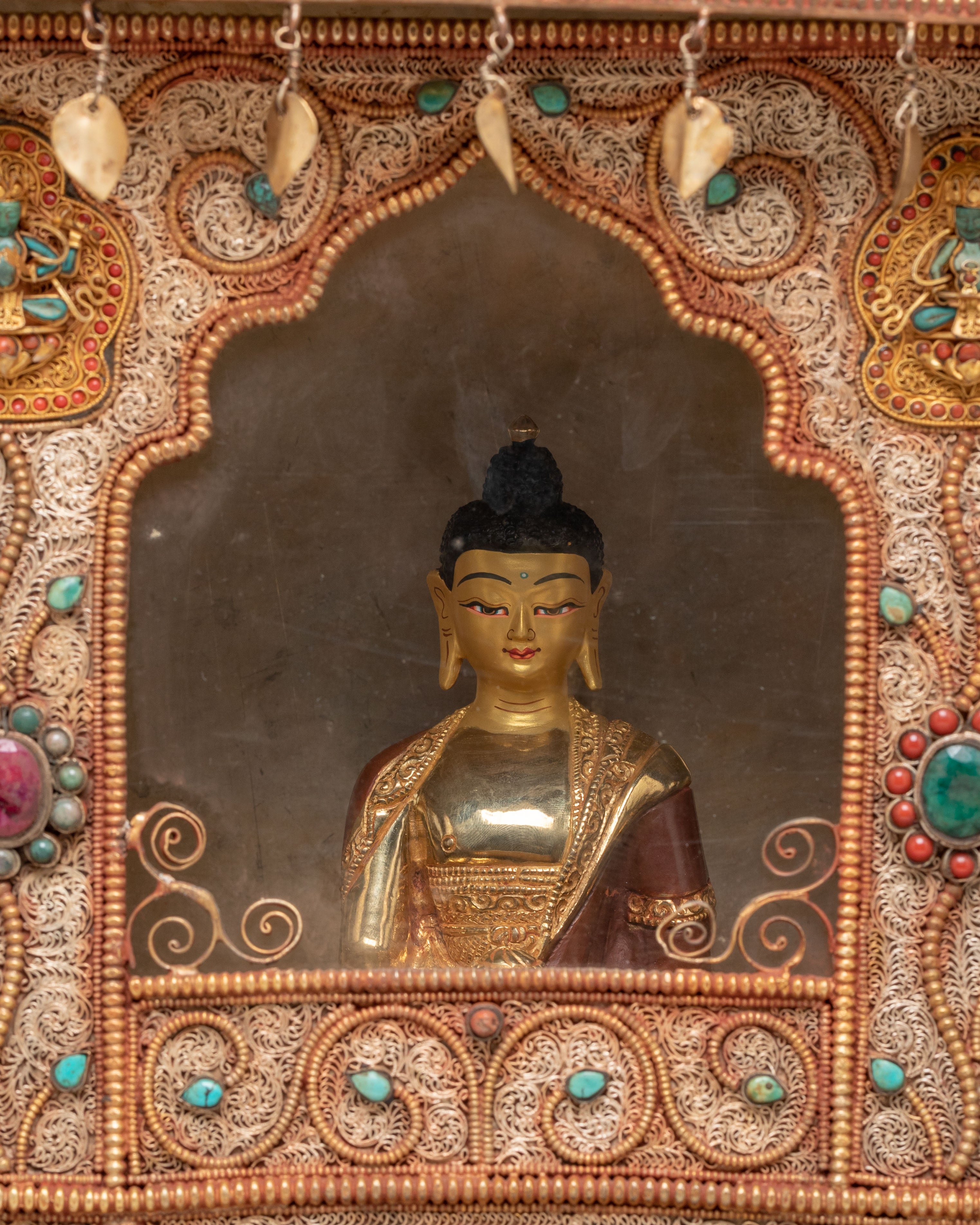 Handmade Altar Box With Statue | Tibetan Shrine for Meditation & Spiritual Practice