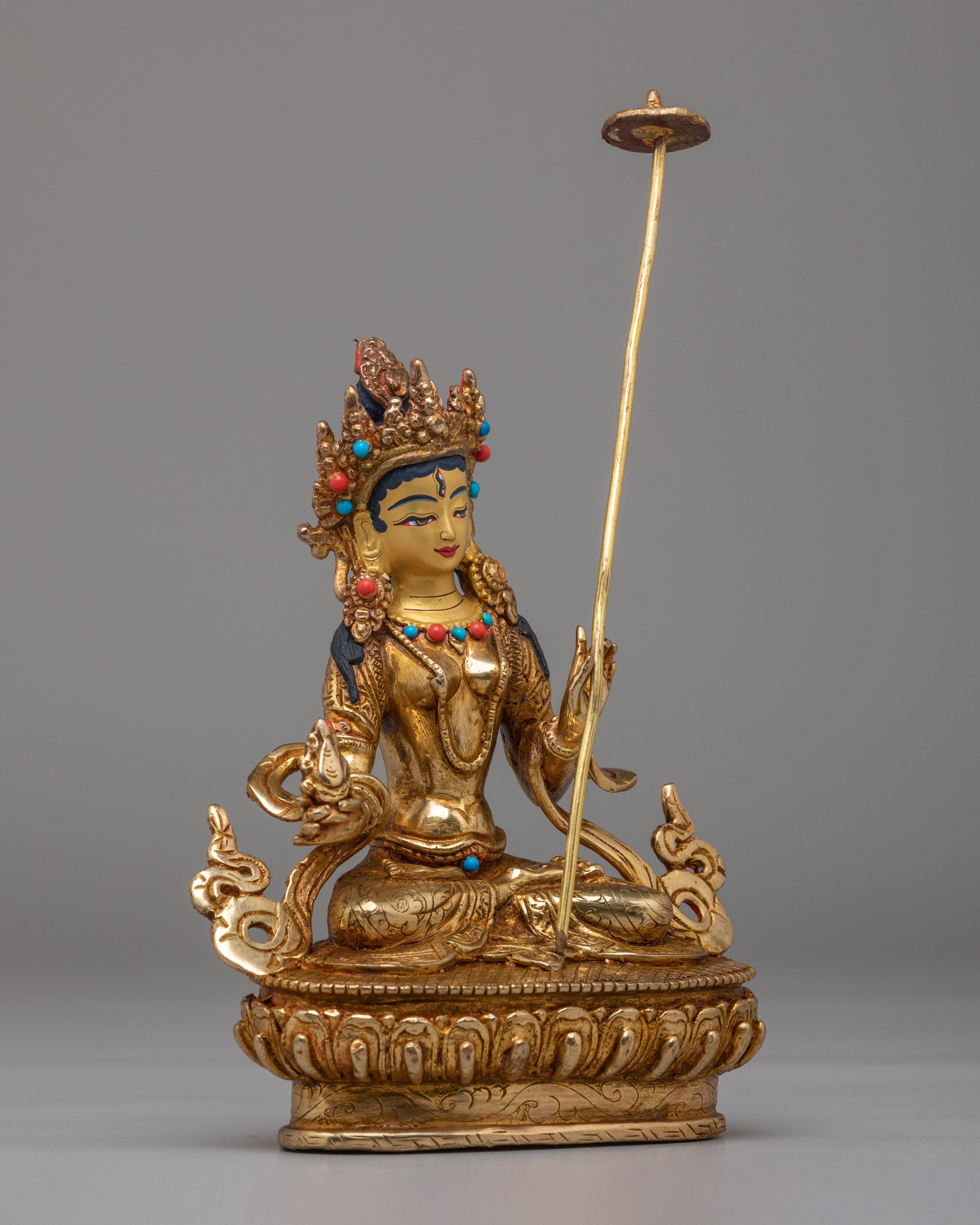 Sacred Tibetan Dukar Sculpture | White Parasol Protection Deity