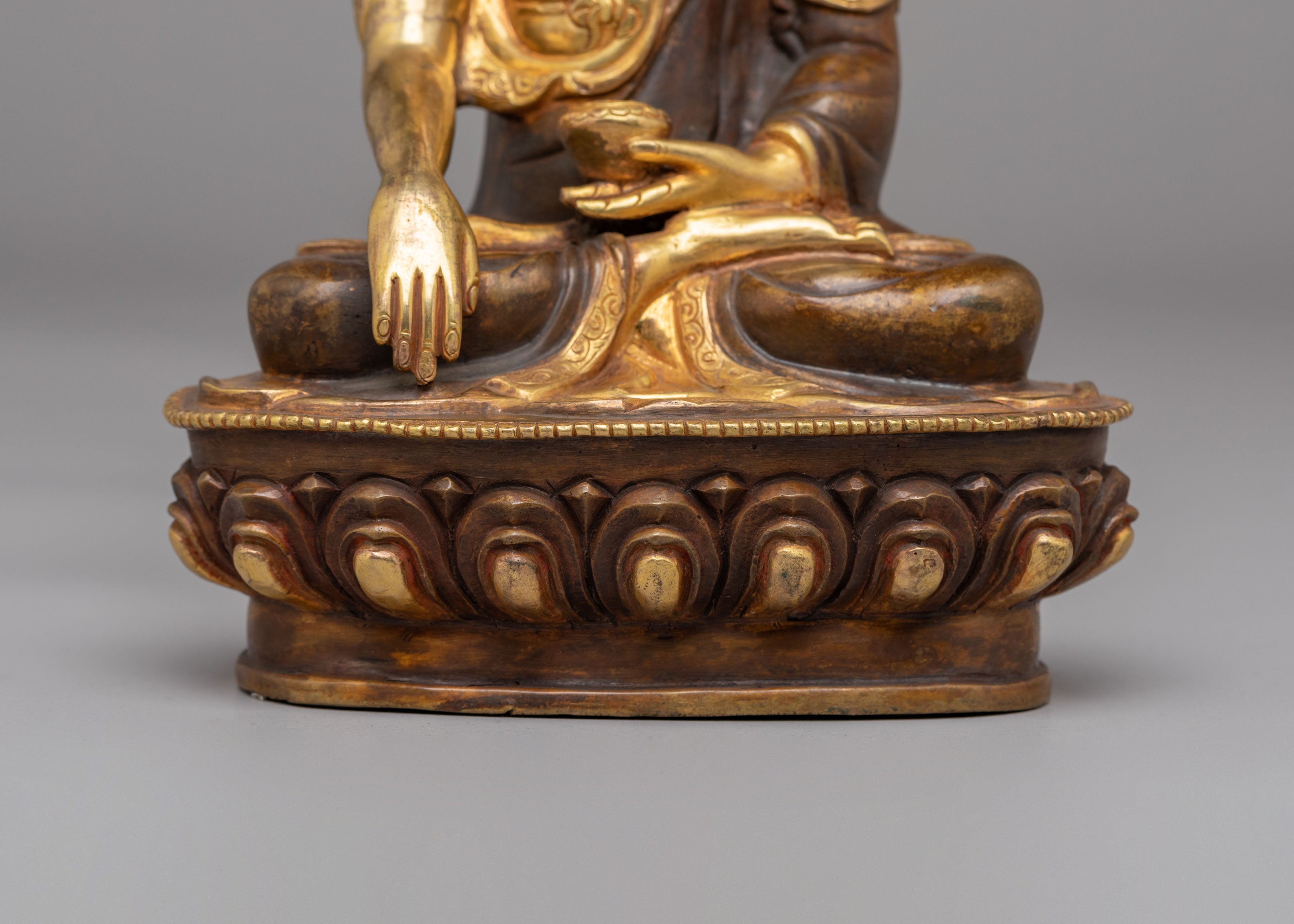 Traditional Crown Shakyamuni Buddha Statue | Himalayan Artwork