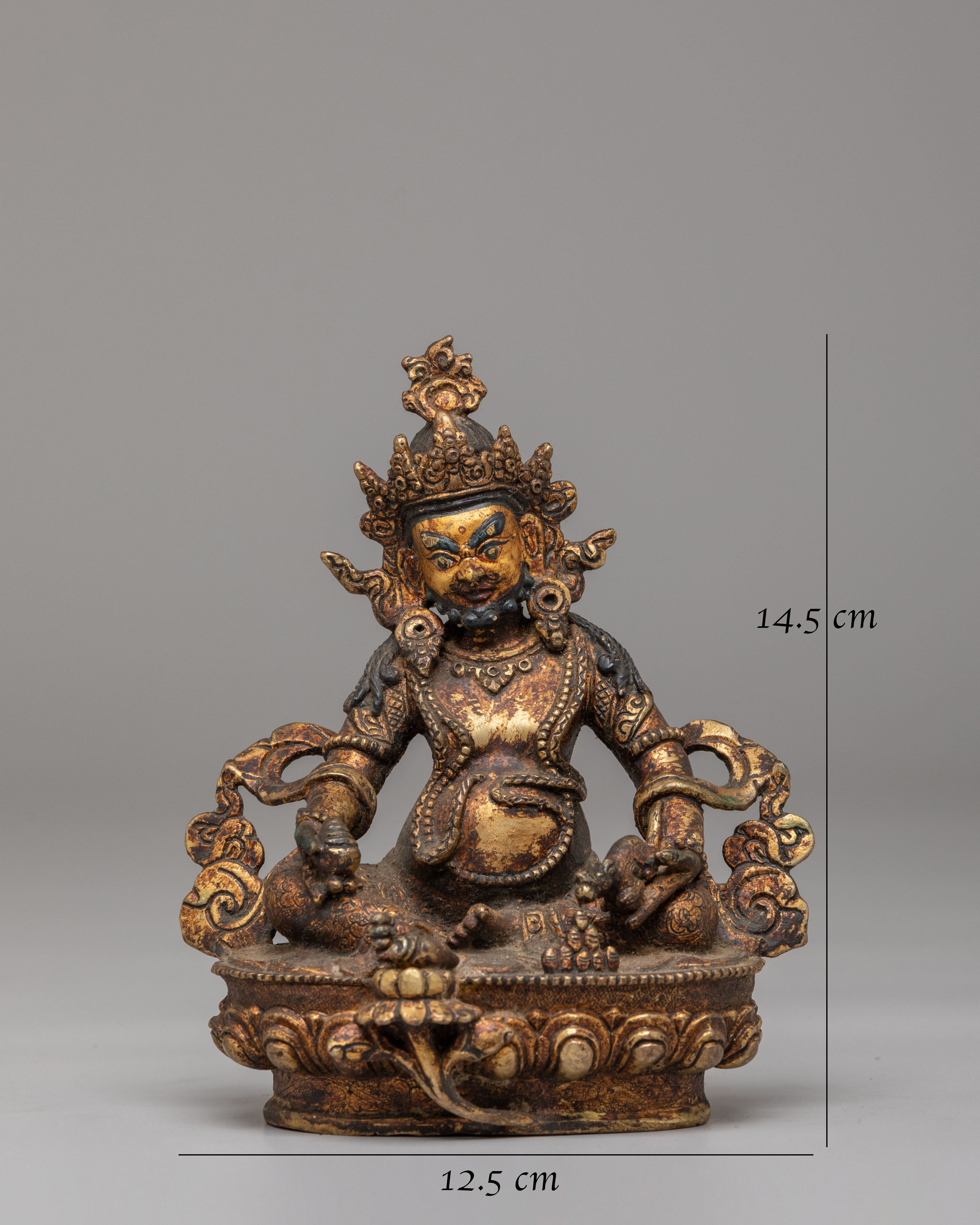 Spiritual Wealth Dzambhala Sculpture | Handcrafted Tibetan Deity Figurine