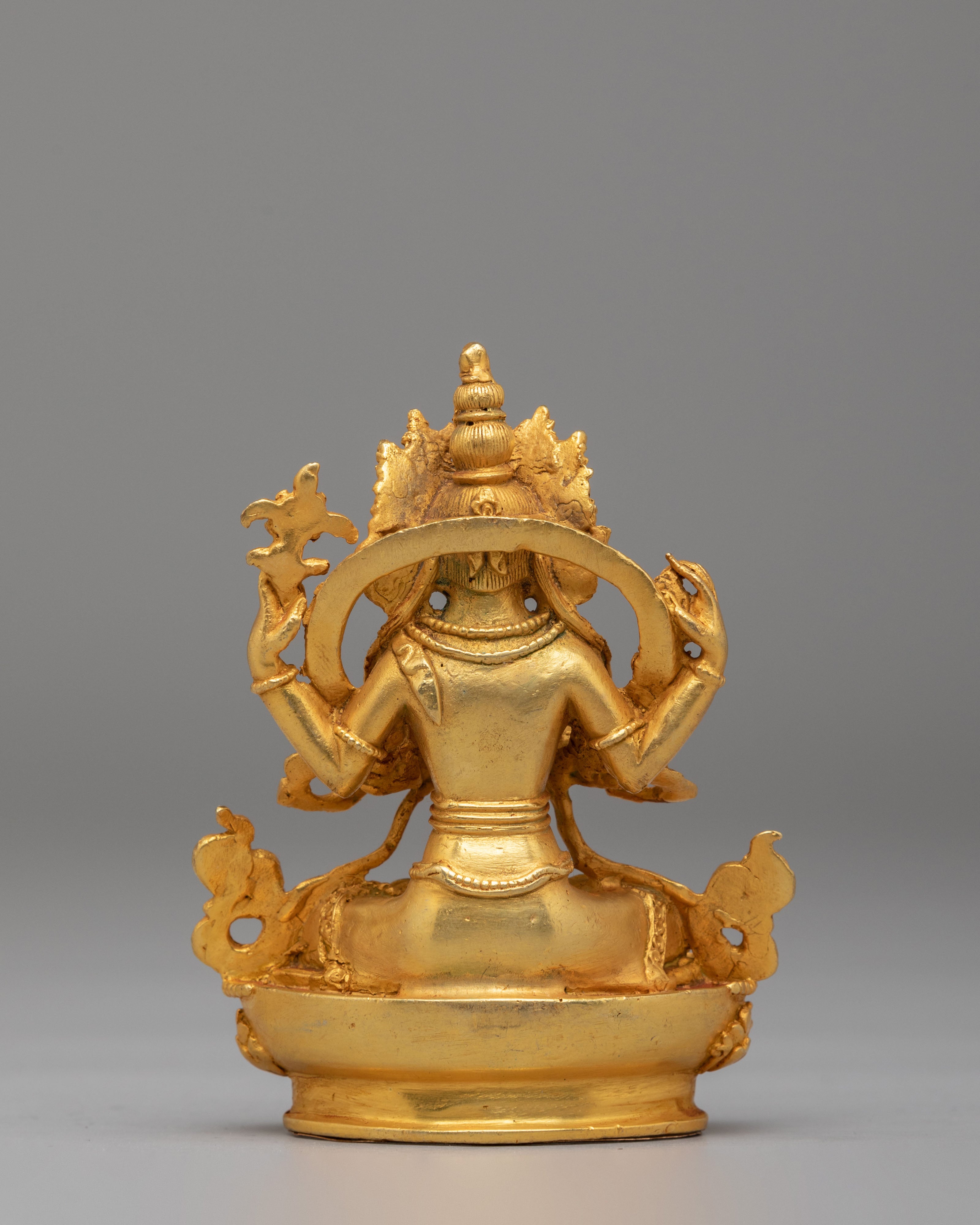 Sacred Chenrezig Buddhist Statue | Copper Altar Figurine