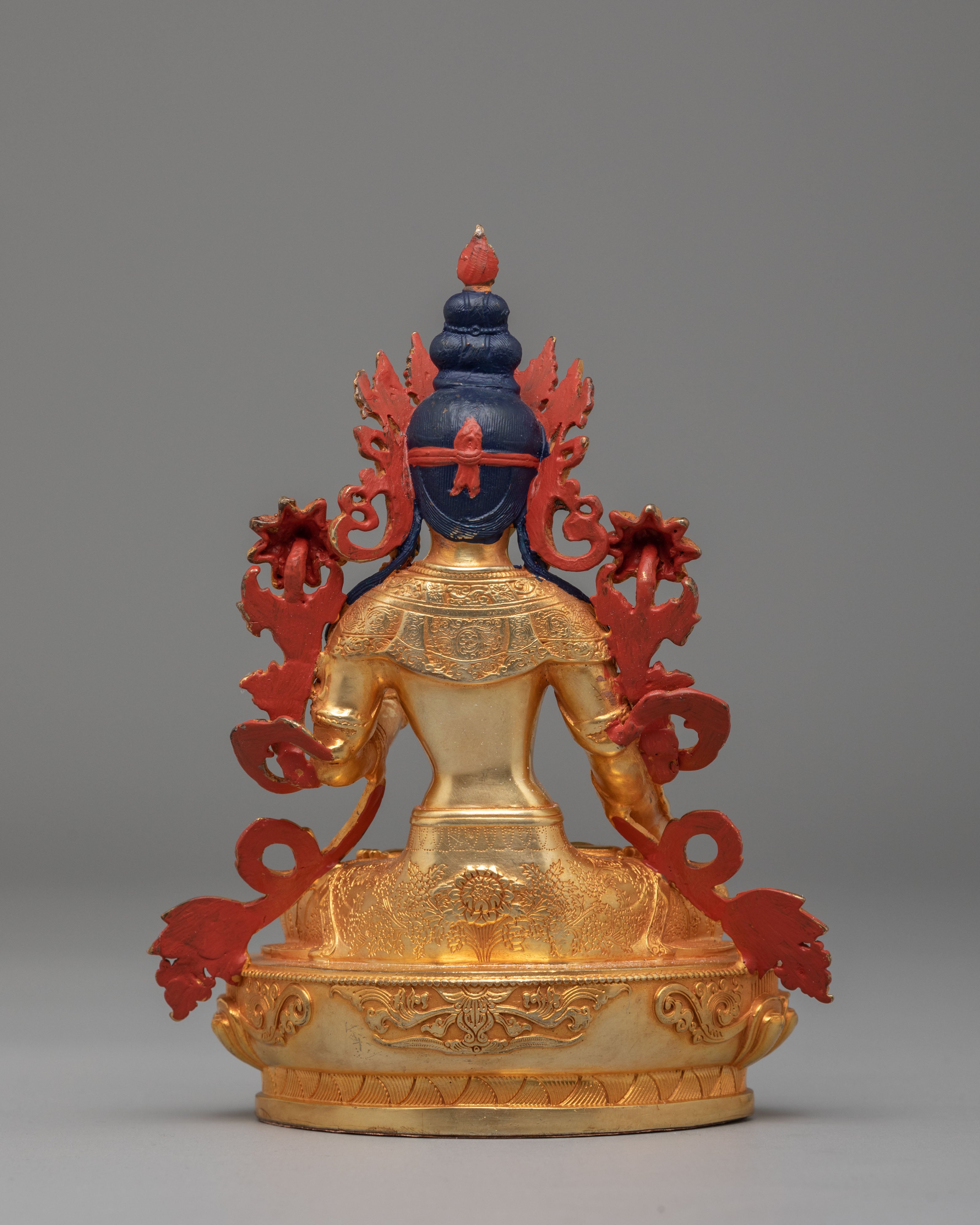 Himalayan White Tara Figurine | 24K Gold Plated Sculpture