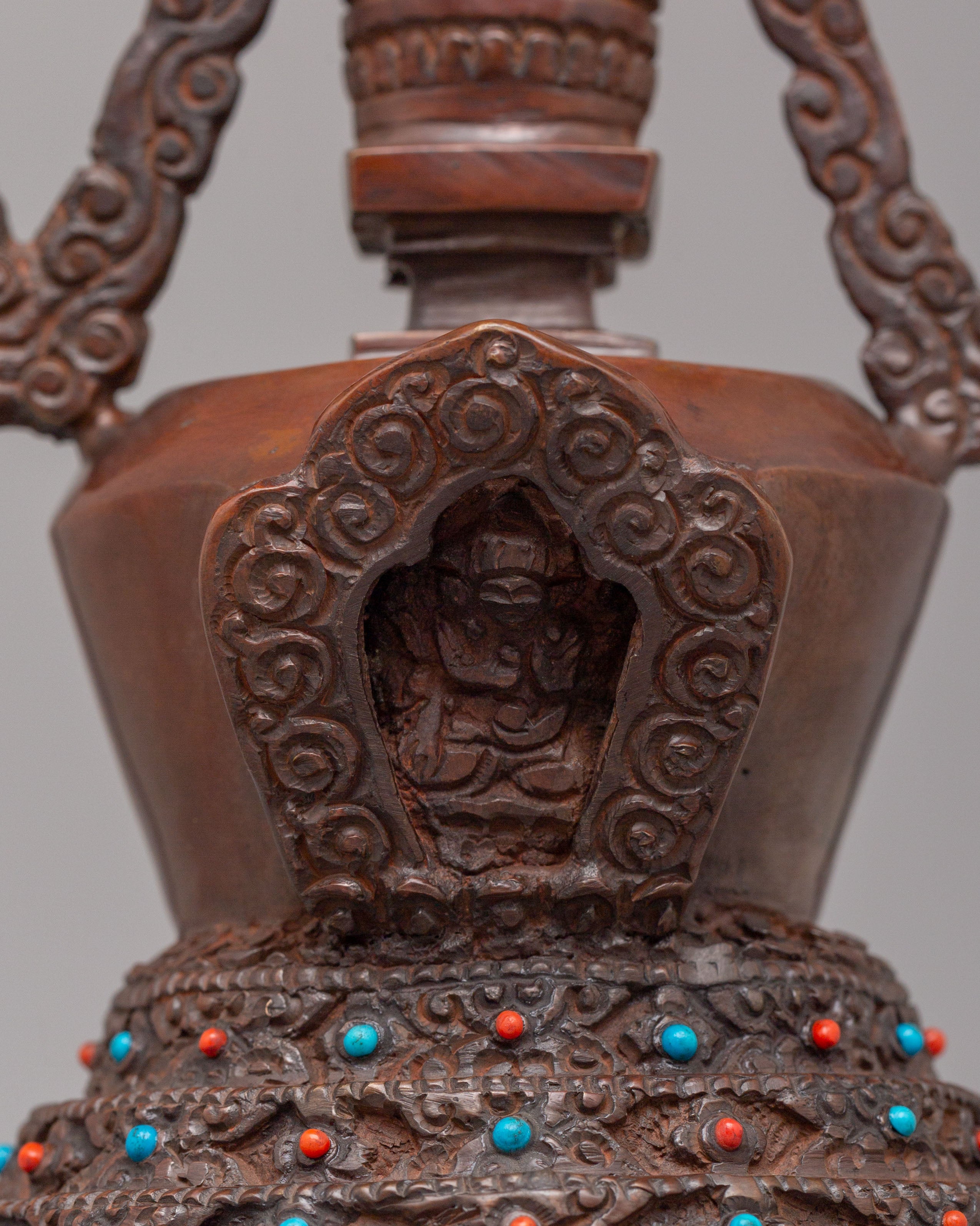 Handmade Lotus Blossom Stupa for Altar | Sacred Home Decor