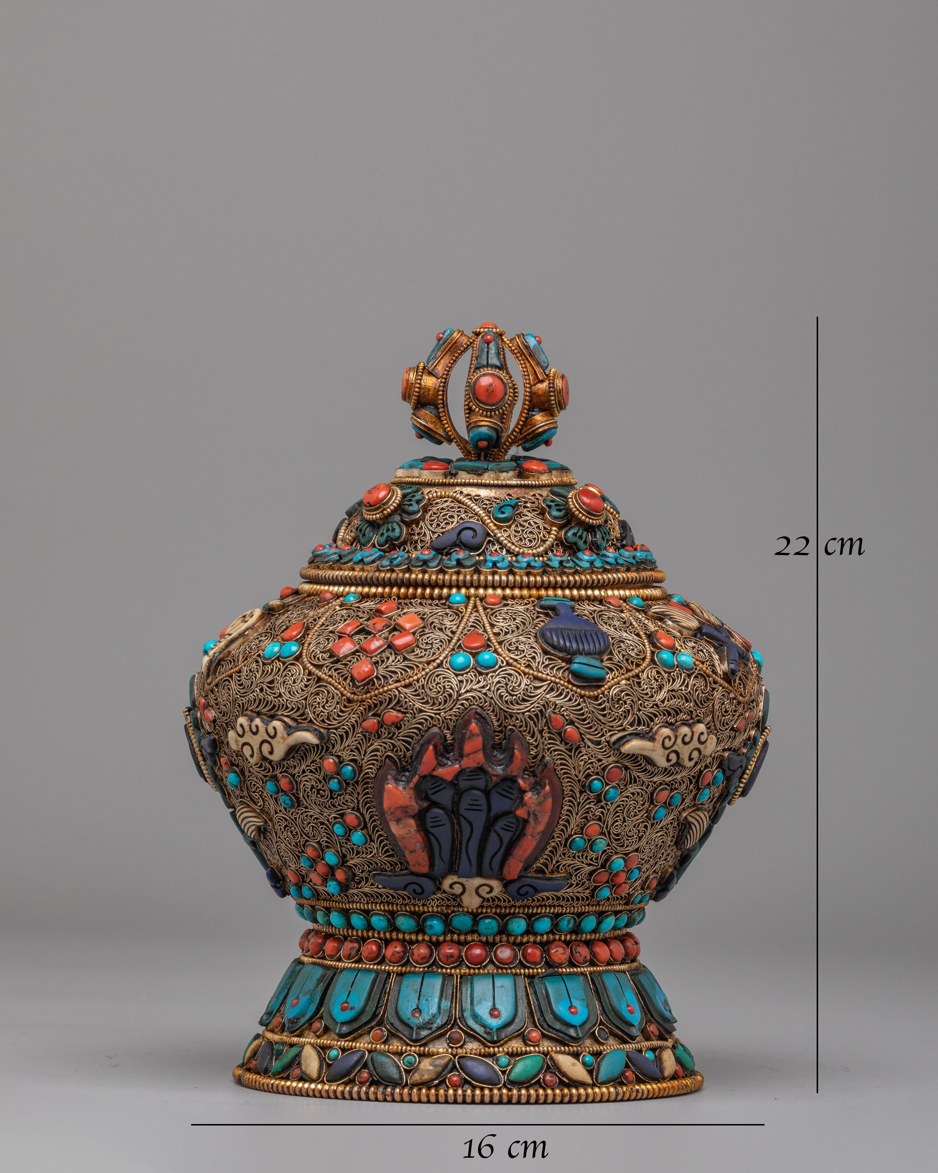 Traditional Tibetan Offering Rice Pot | A Sacred Vessel for Ritual Use