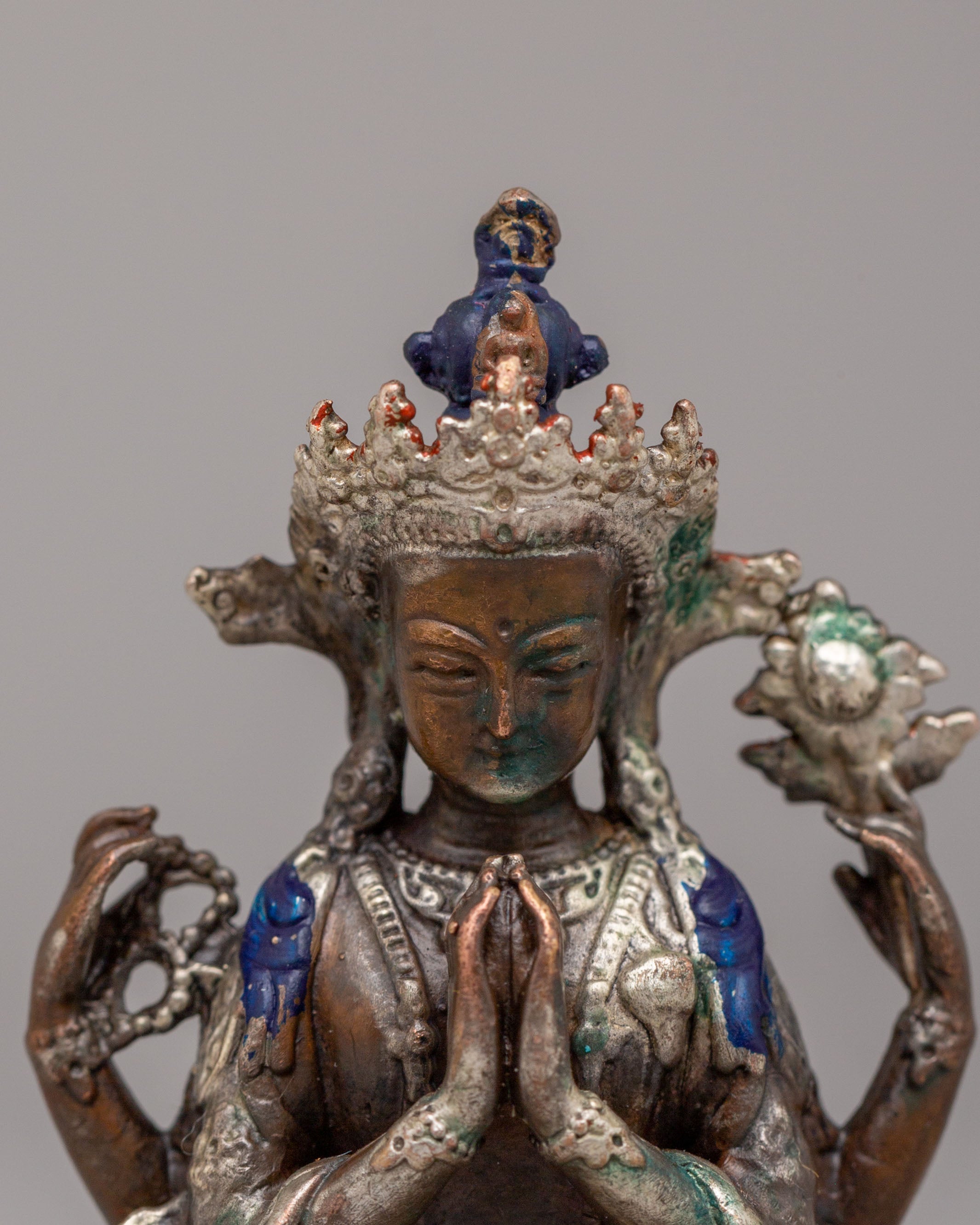 Himalayan Chenrezig Avalokiteshvara Statue | Sacred Tibetan Bodhisattva Artwork