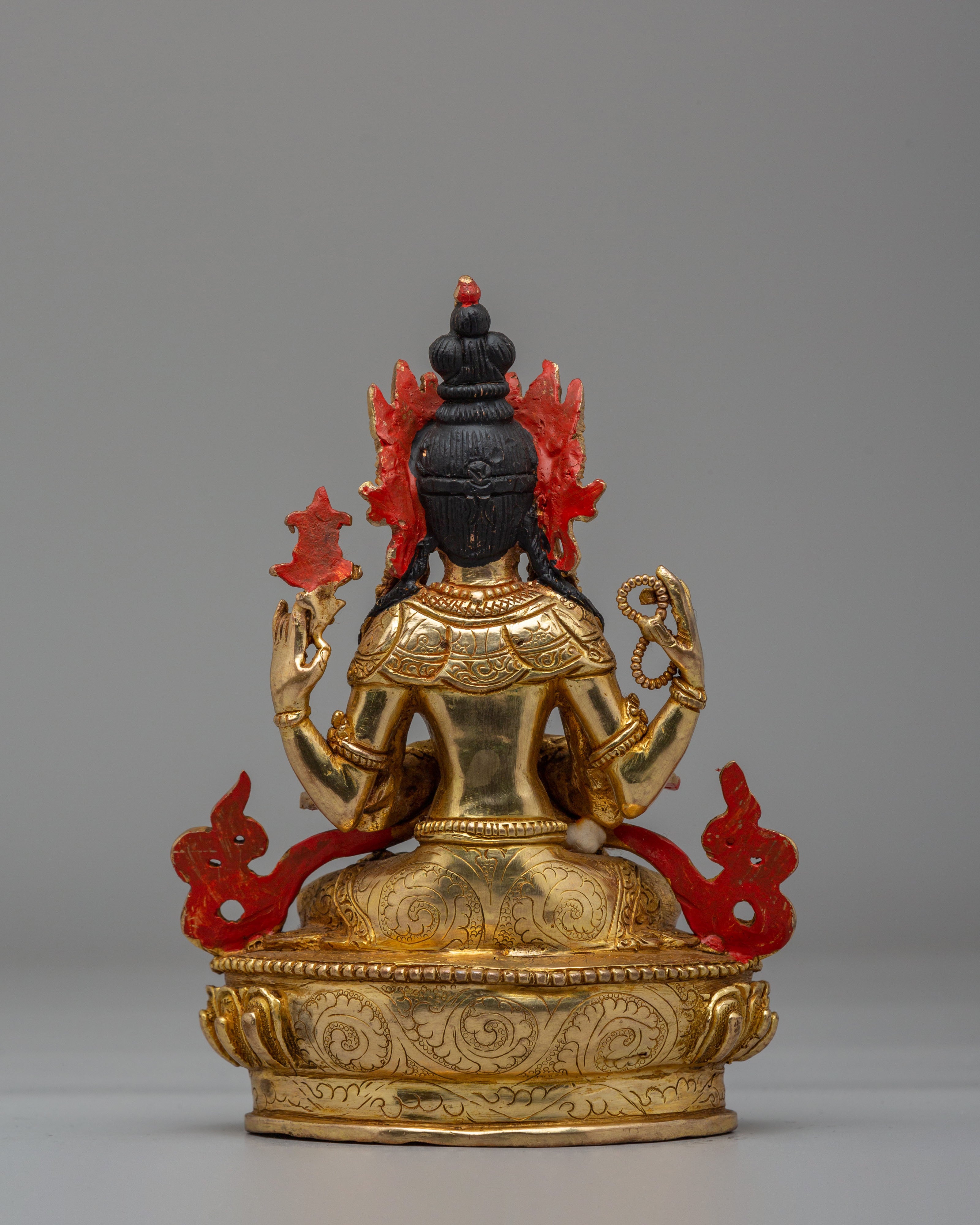 Handcrafted Chenrezig Statue | Tibetan Bodhisattva of Compassion Art