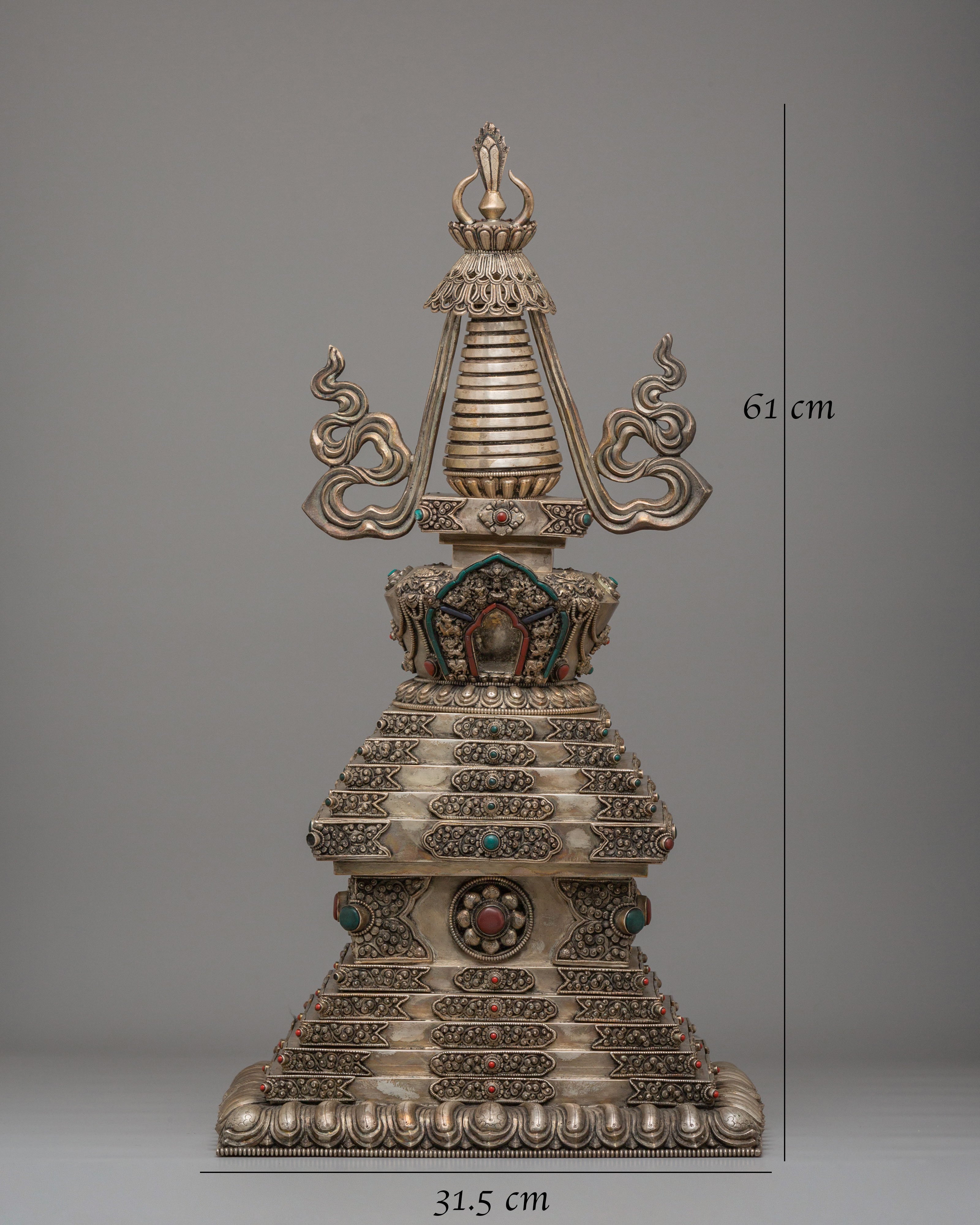 Handcrafted Tibetan Jangchub Stupa | Shrine for Meditation