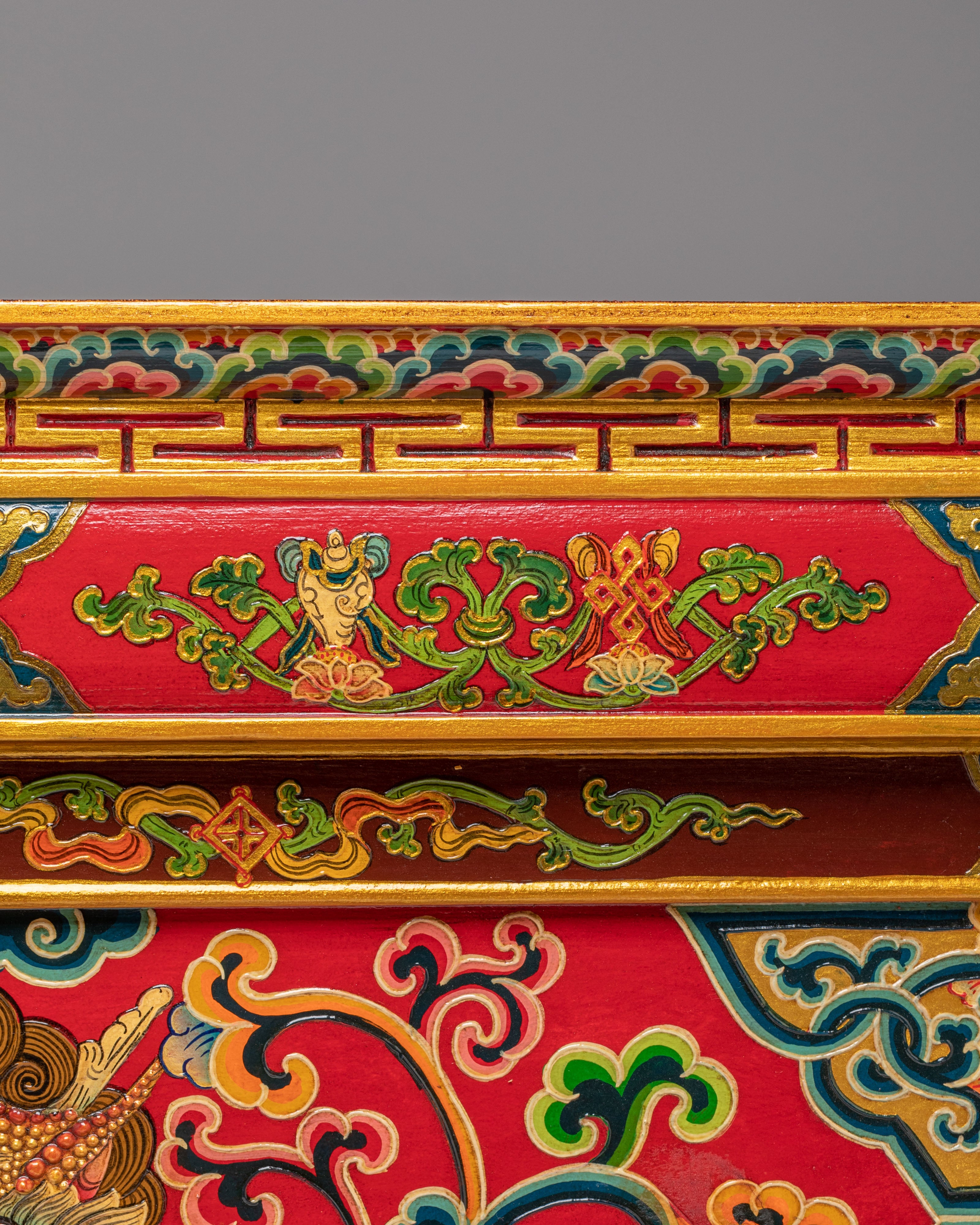 Handcrafted Wooden Folding Table | Tibetan Buddhist Altar Furniture