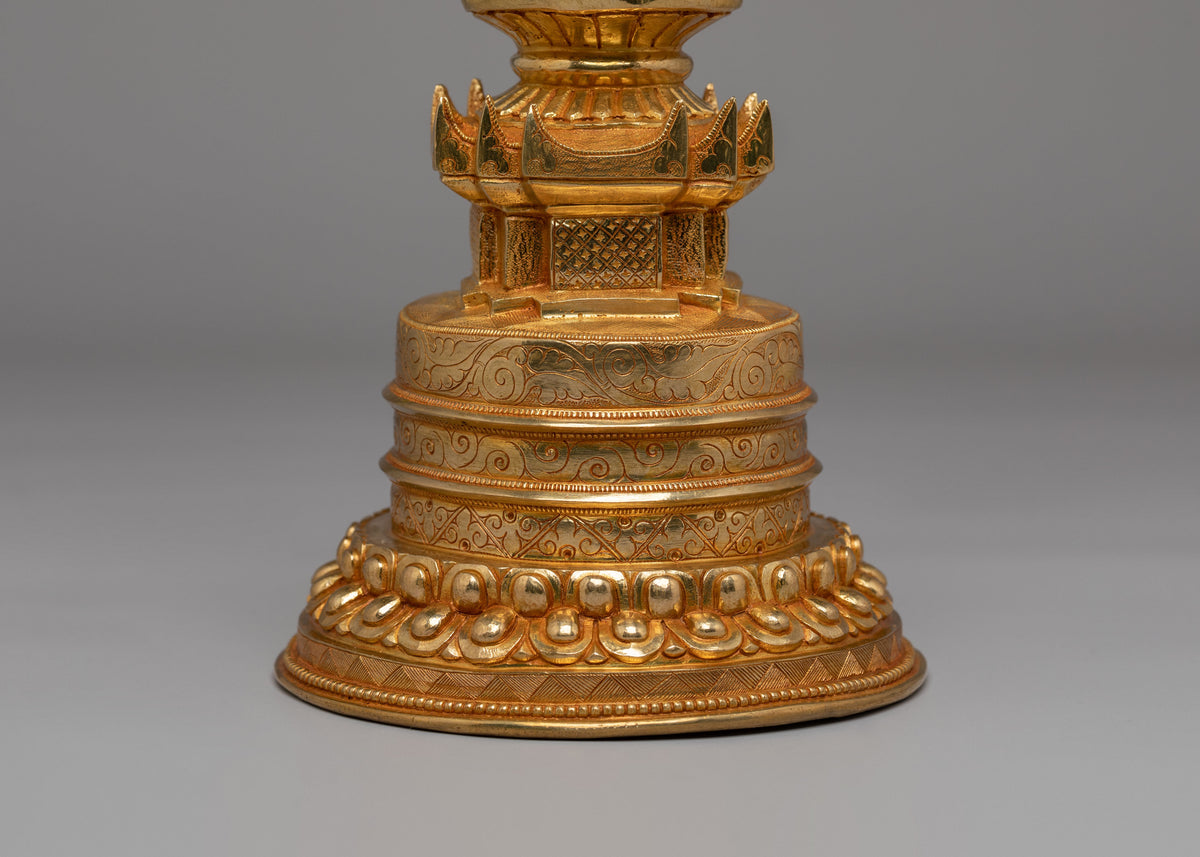 Handcrafted Tibetan Kadampa Stupa | Sacred Buddhist Stupa for Spiritual Practice