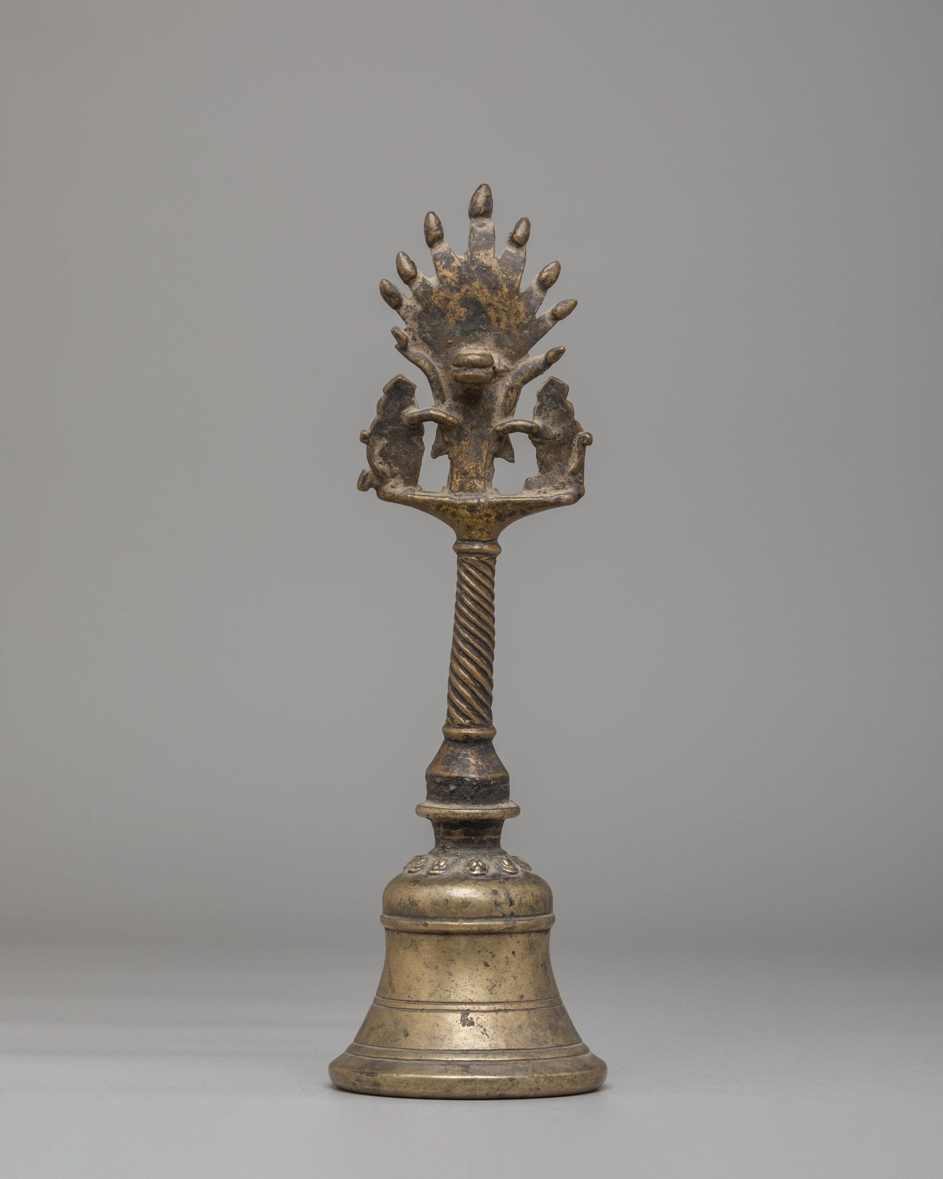Handcrafted Antique Finish Bronze Bell | Tibetan Ritual Altar Bell