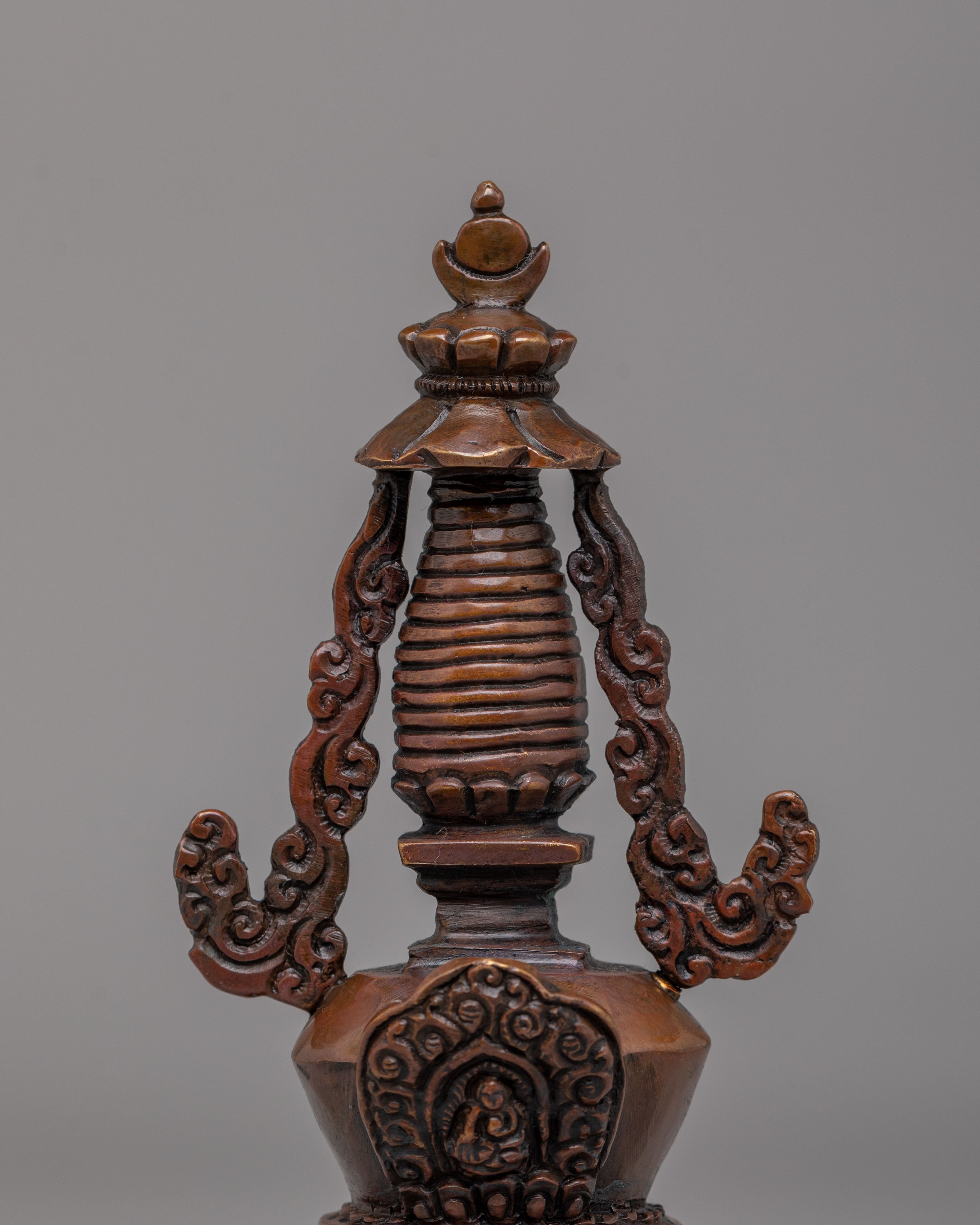 Spiritual Stupa of Reconciliation | Handcrafted Oxidized Copper Sculpture