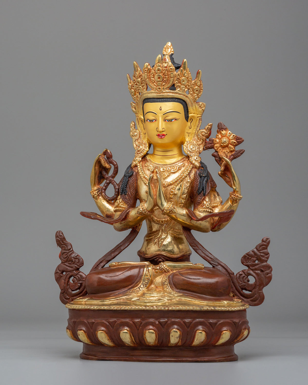 Sacred Tibetan Chenrezig Altar Figurine | Compassionate Bodhisattva Statue