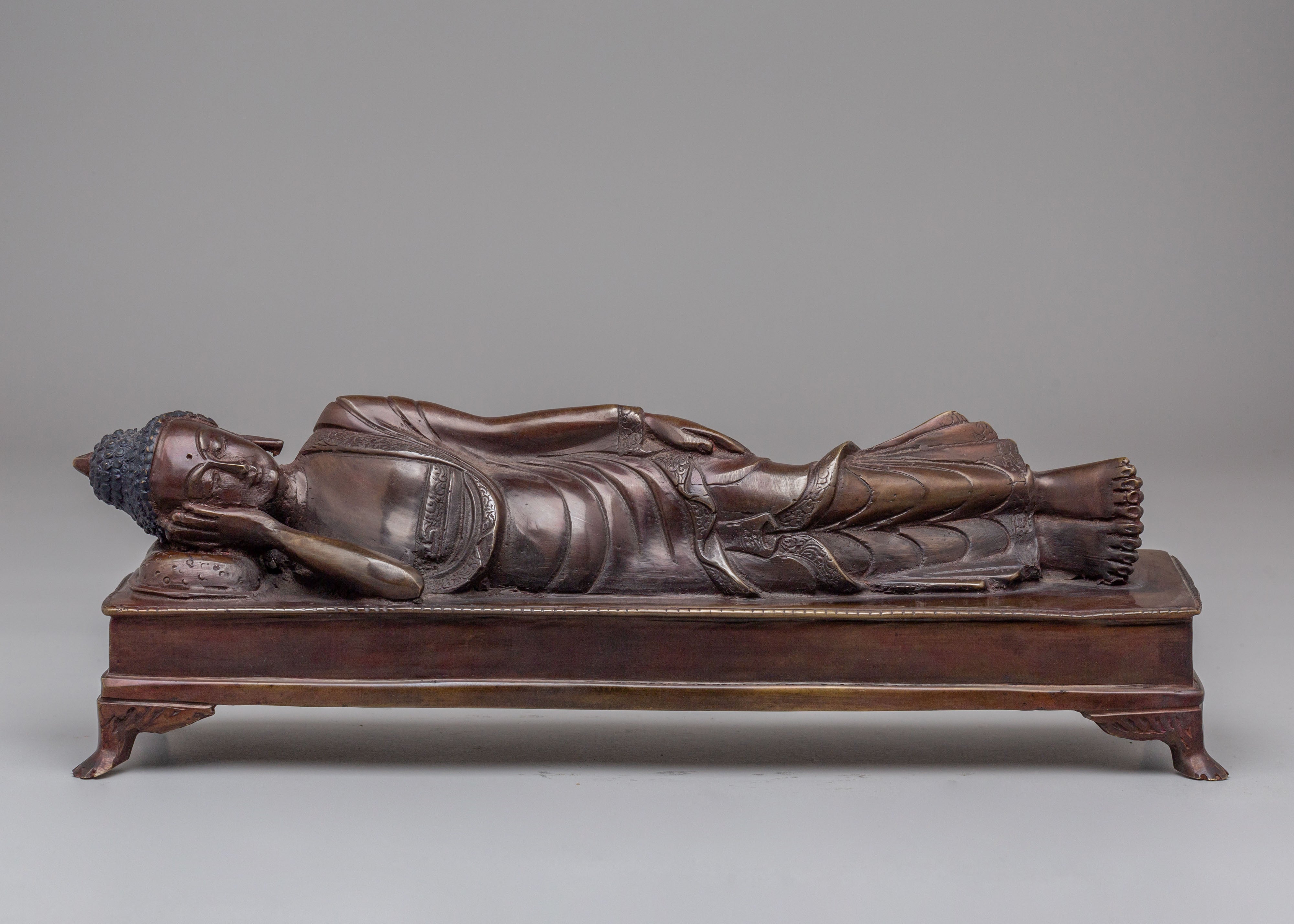 Handmade Sleeping Buddha Sculpture | Traditional Meditation Decor