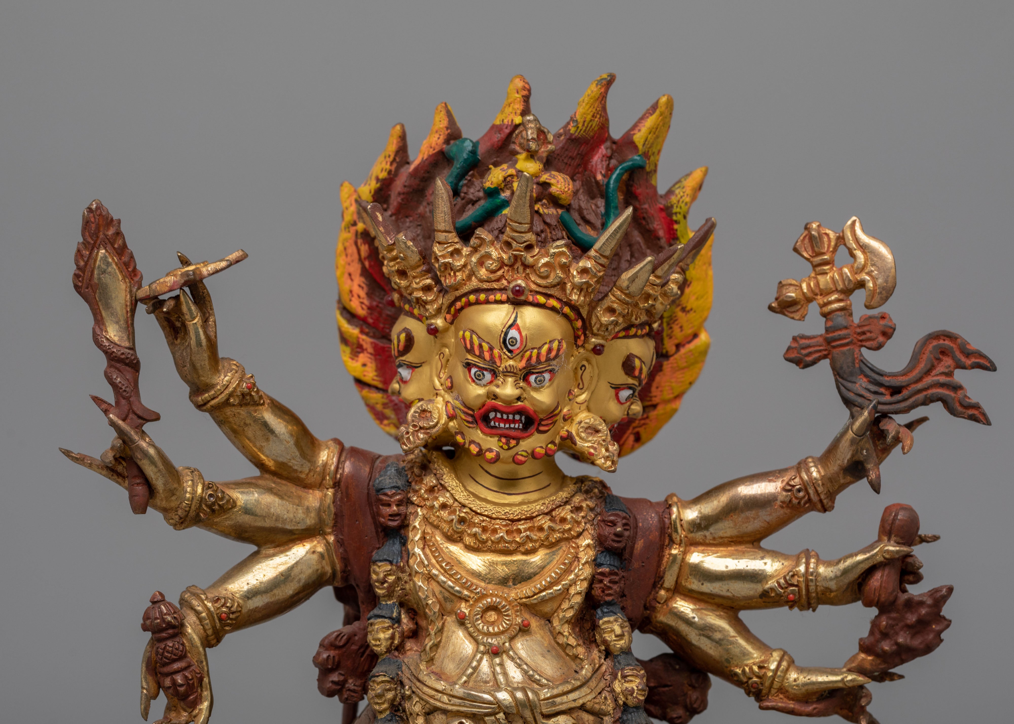 Six Armed Mahakala Statue for Protection | Wrathful Deity