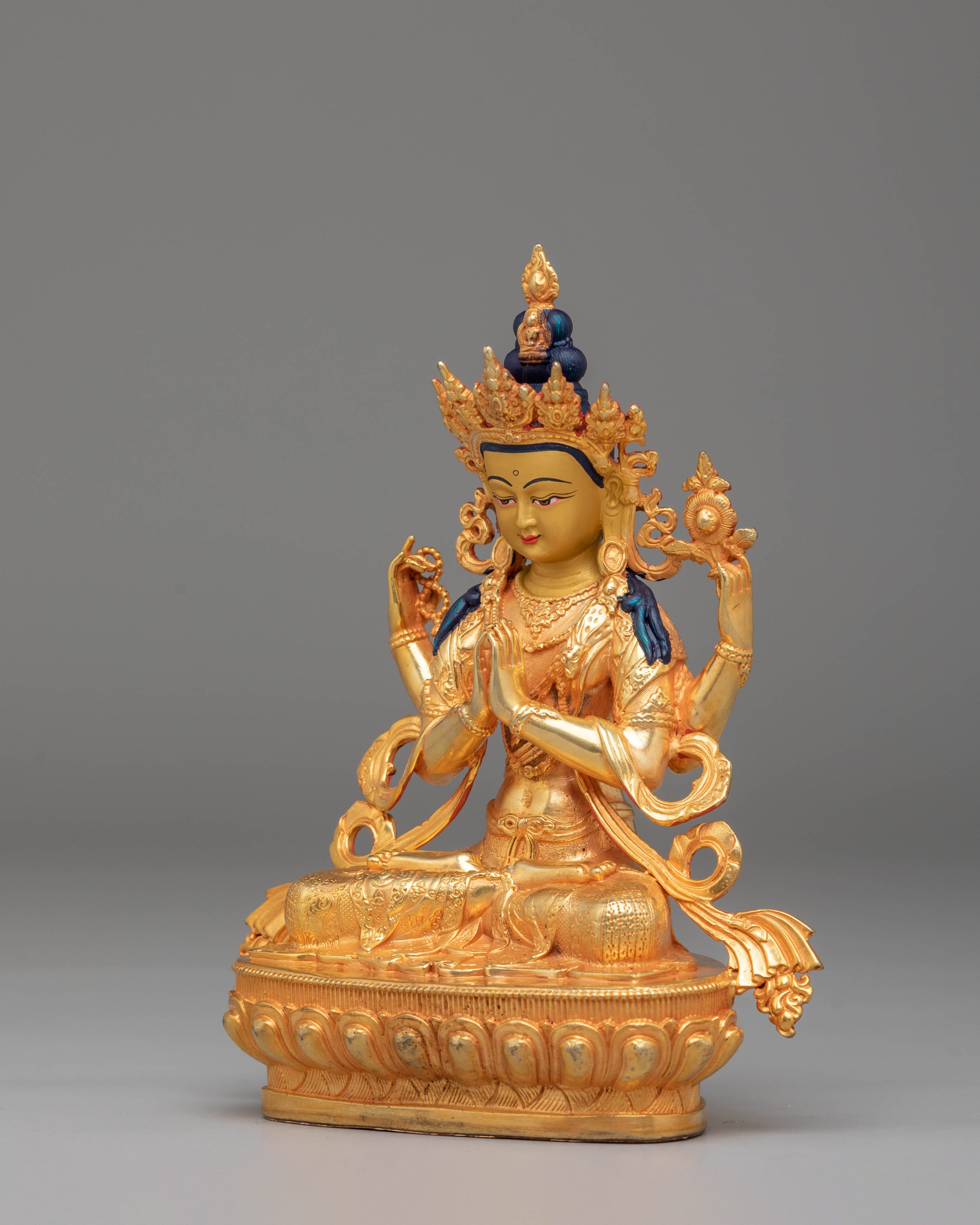 Buddhist Chenrezig Compassion Statue | Tibetan Avalokiteshvara Deity