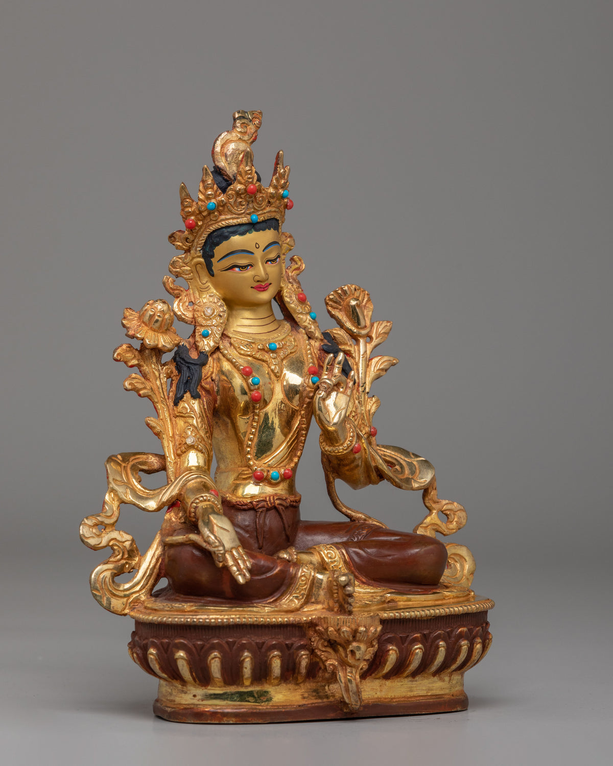 Green Tara Sacred Compassion Statue | Handcrafted Buddhist Art